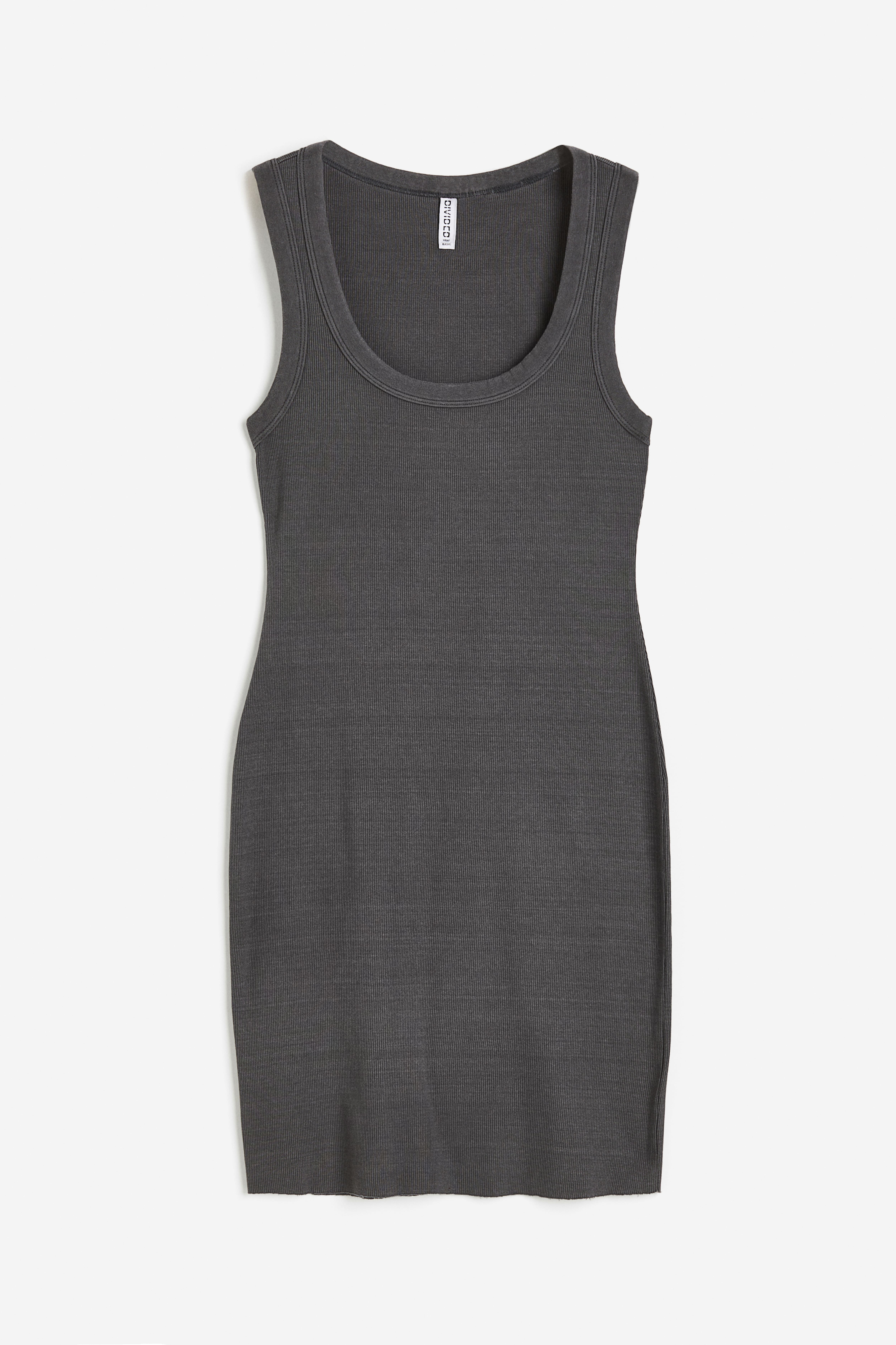 Ribbed bodycon dress - Black - Ladies | H&M GB