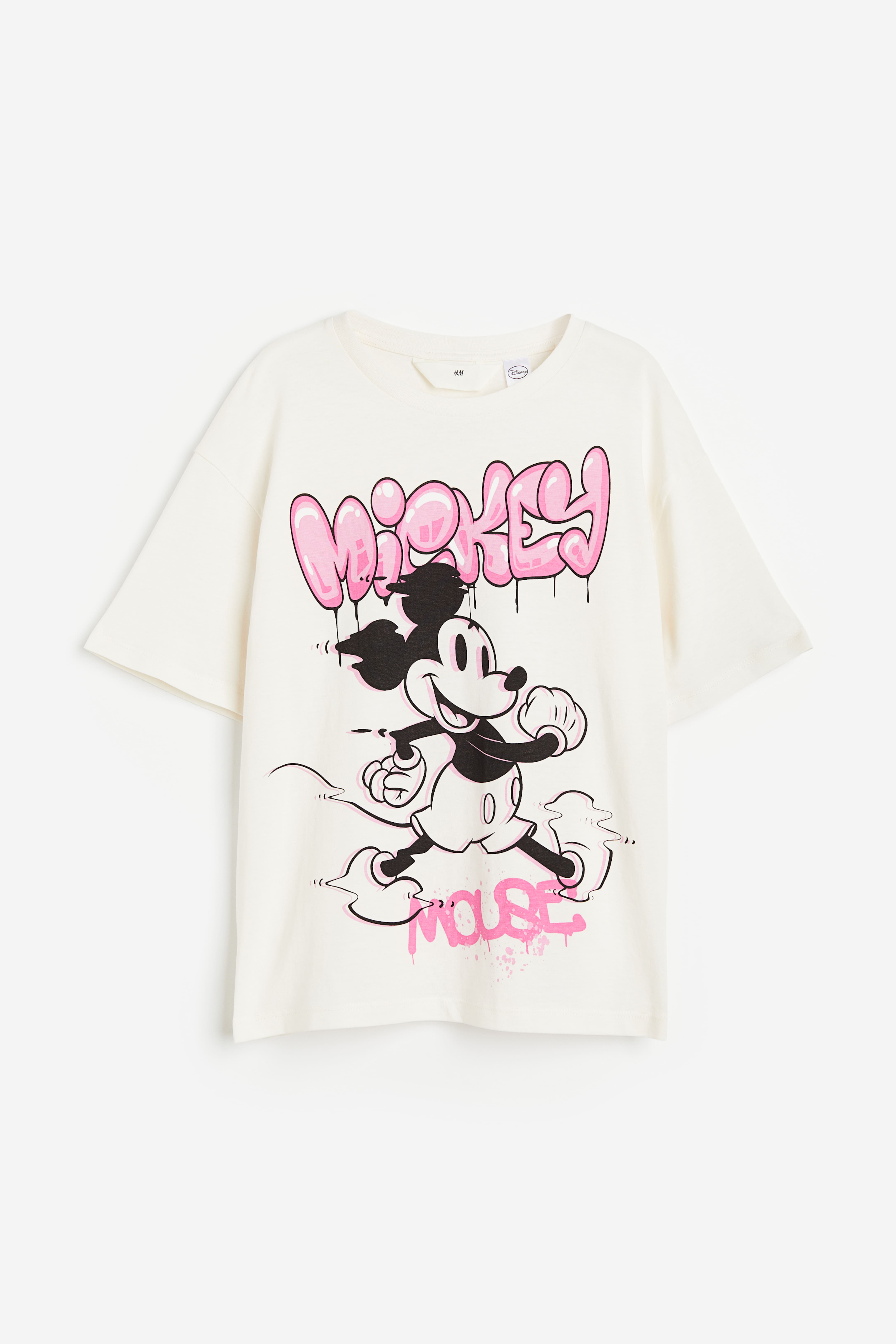 Printed Cotton T shirt Cream Mickey Mouse Kids H M CA