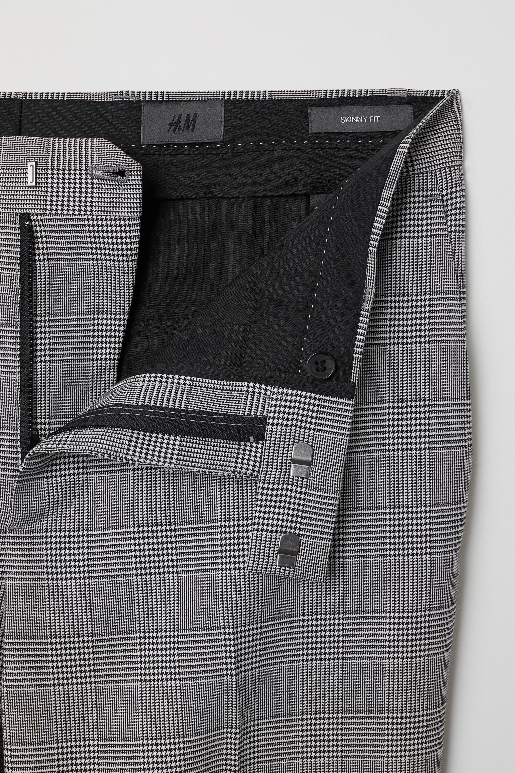 Zobacz większy obraz: Spodnie garniturowe Skinny Fit - Szary/Krata - ON | H&M PL 2