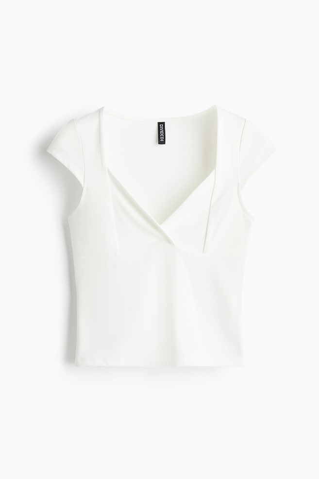 Cap-Sleeved Top - White - 1
