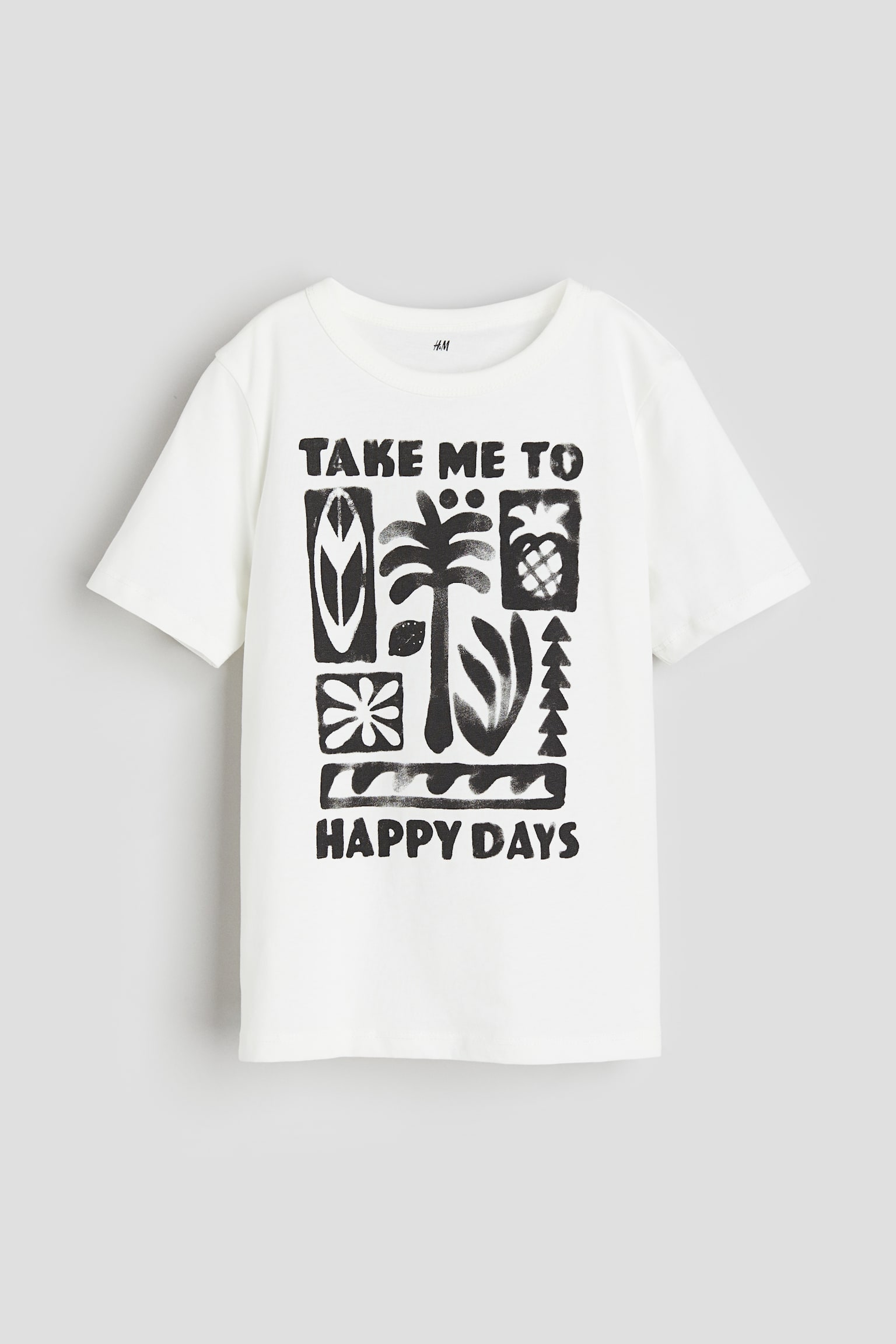 Print Cotton Tee - White/Happy Days/White/Anchor/Blue/Octopus/Peach/Palm trees/Black/LA Cali/Light blue/Dinosaurs/Light green/Garden City - 1