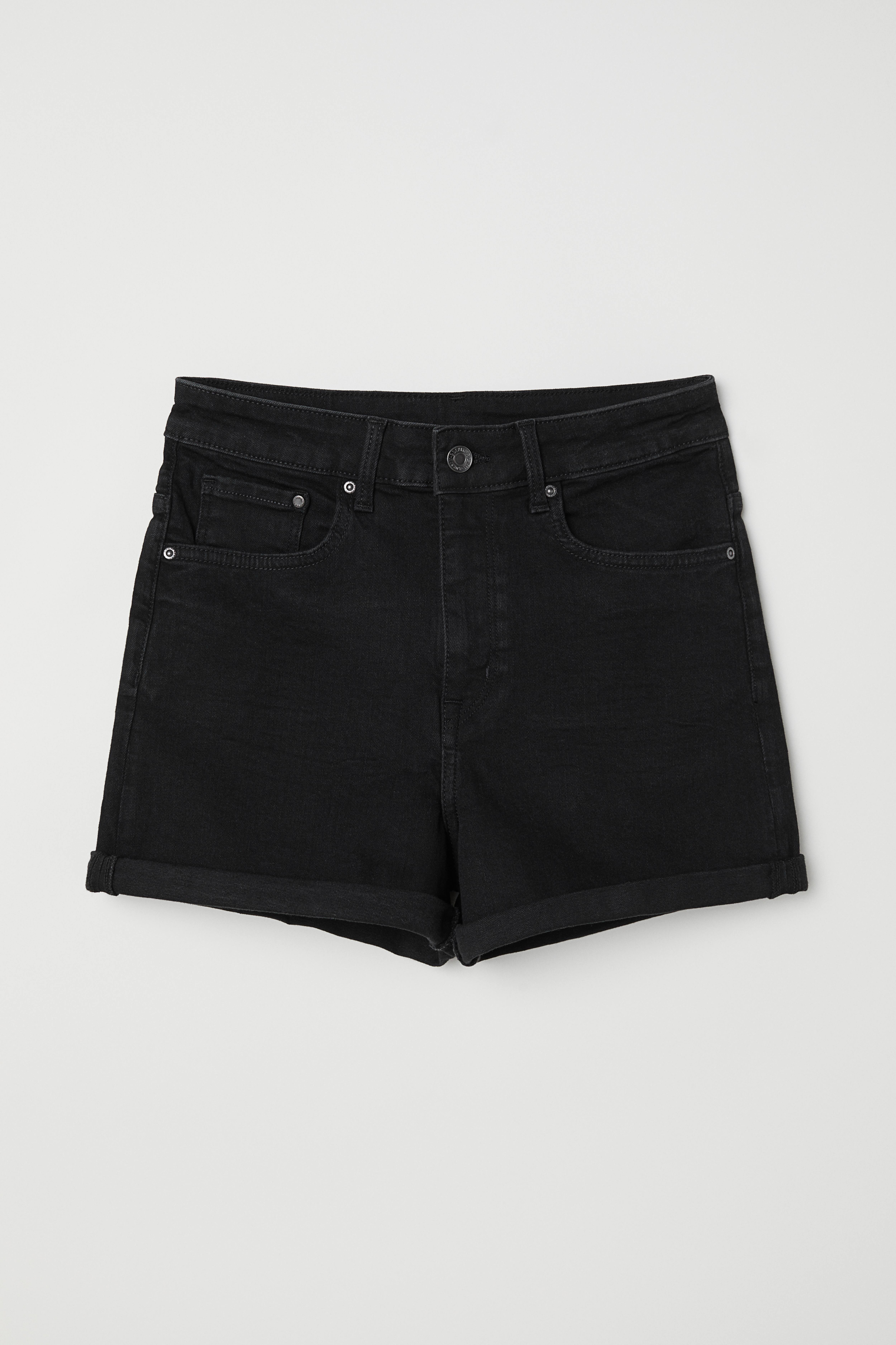 H&m denim shorts high waist hotsell