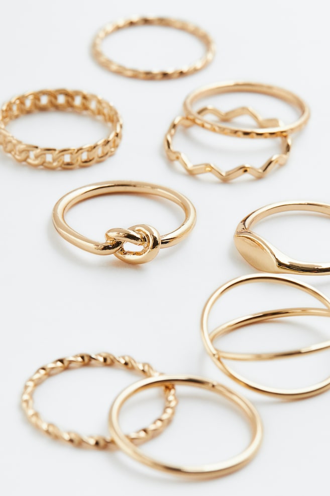 11-pack rings - Gold-coloured/Silver-coloured/Gold-coloured - 2