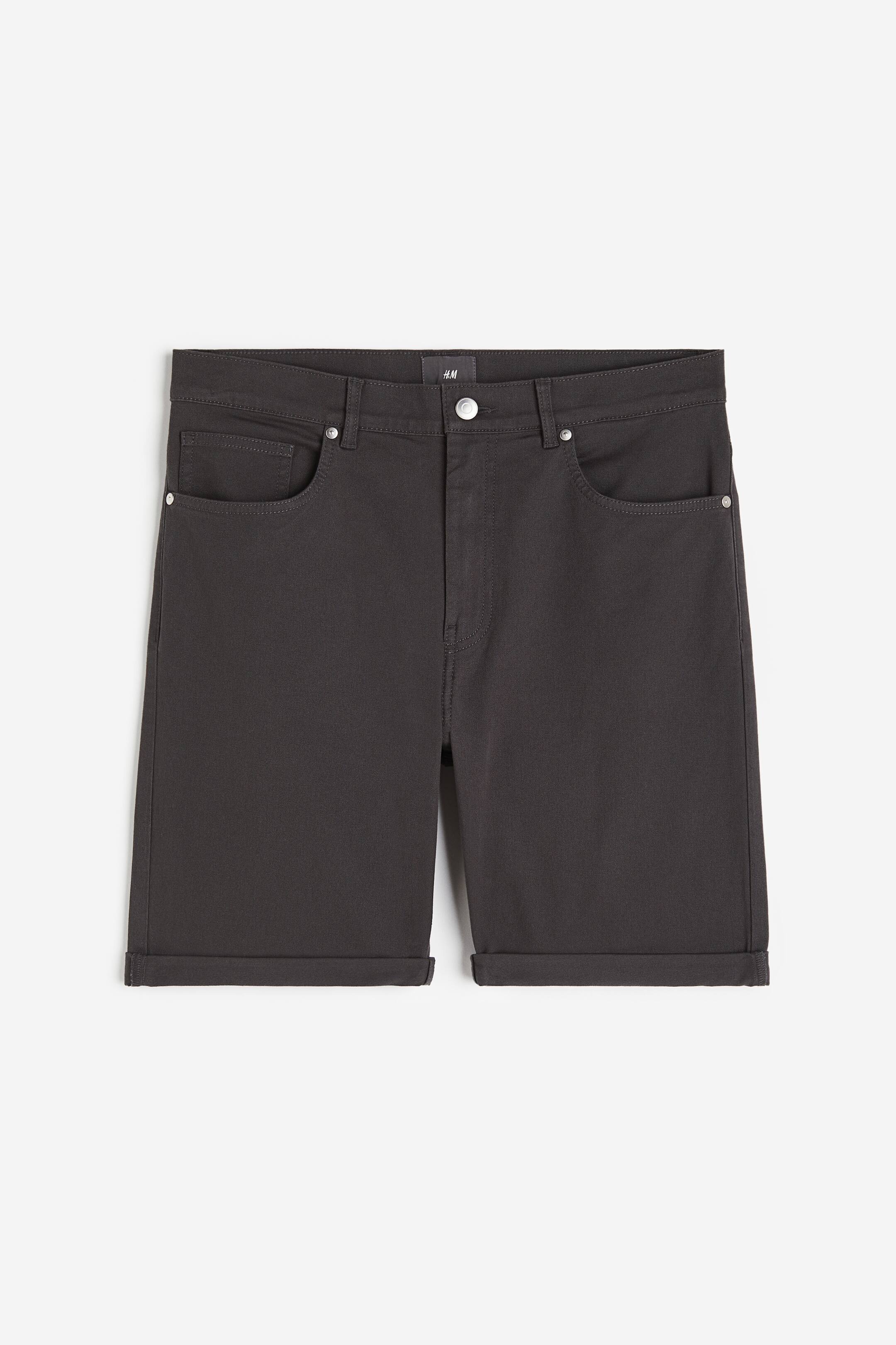 View larger image: Slim Fit Cotton twill shorts - Dark grey - Men | H&M 1