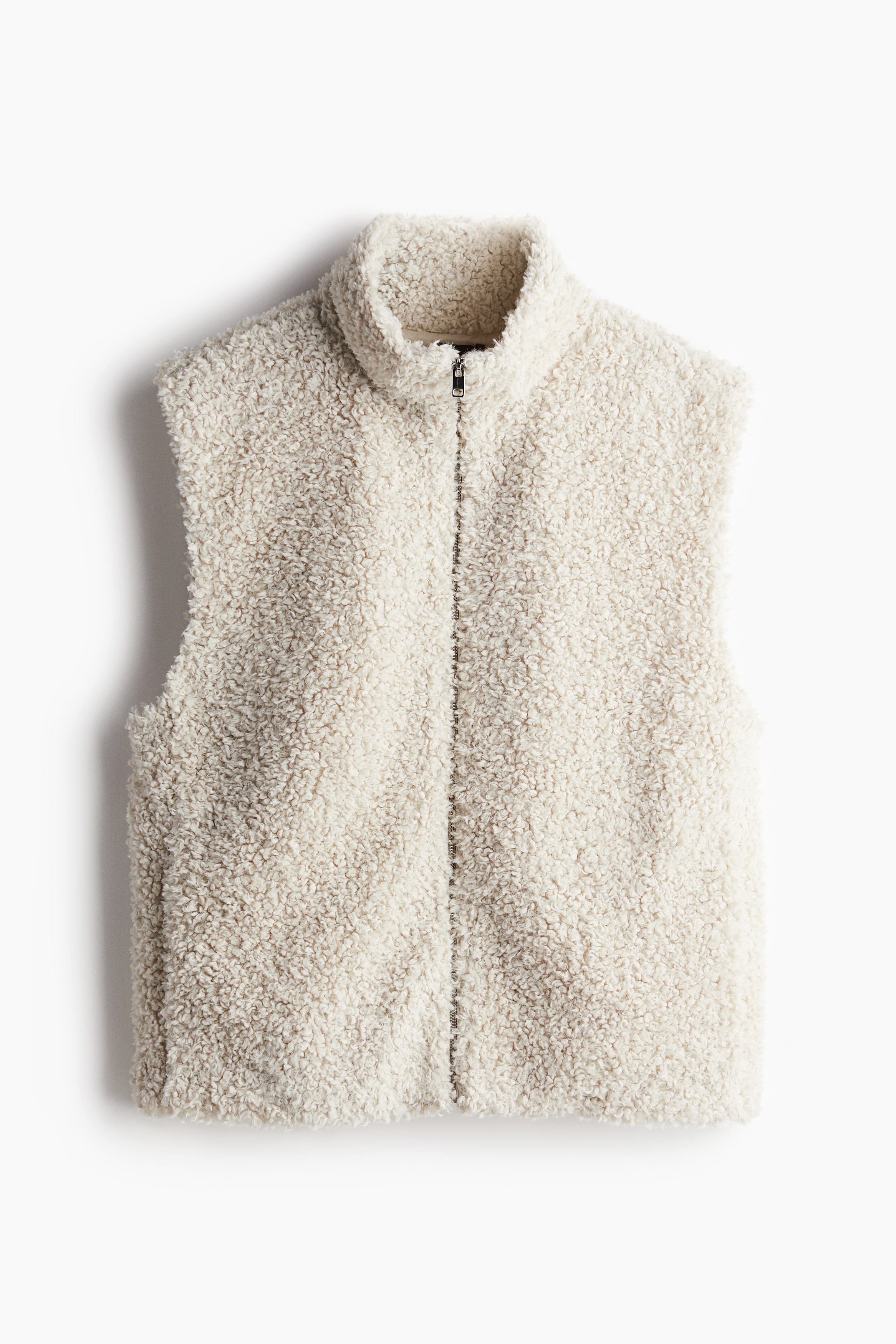 Loose Fit Teddy Fleece Vest - Cream - Men | H&M US