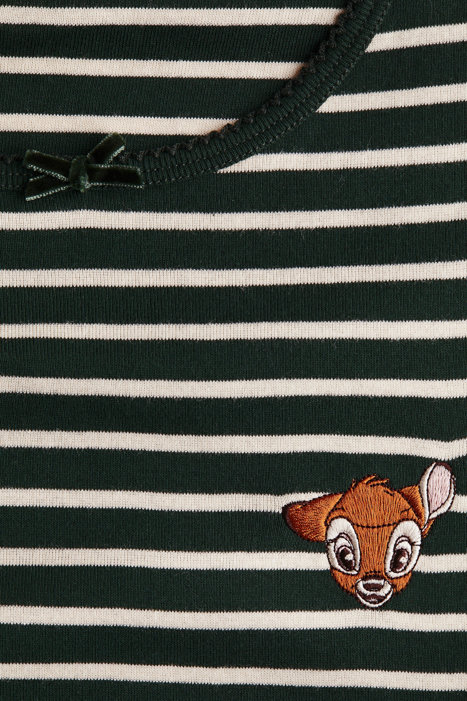 Cotton jersey top - Dark green/Bambi/White/Bambi - 6