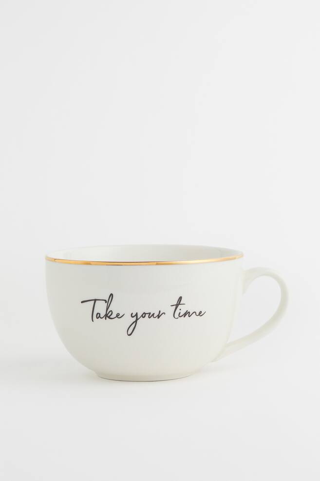 Porcelain cup - White/Take Your Time - 1