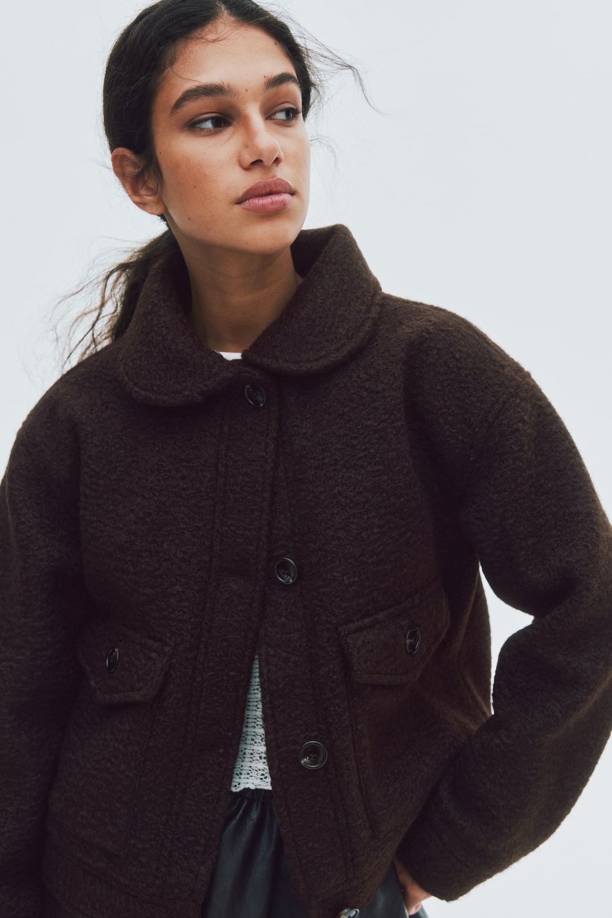 Twill Jacket with Fluffy Collar - image 4