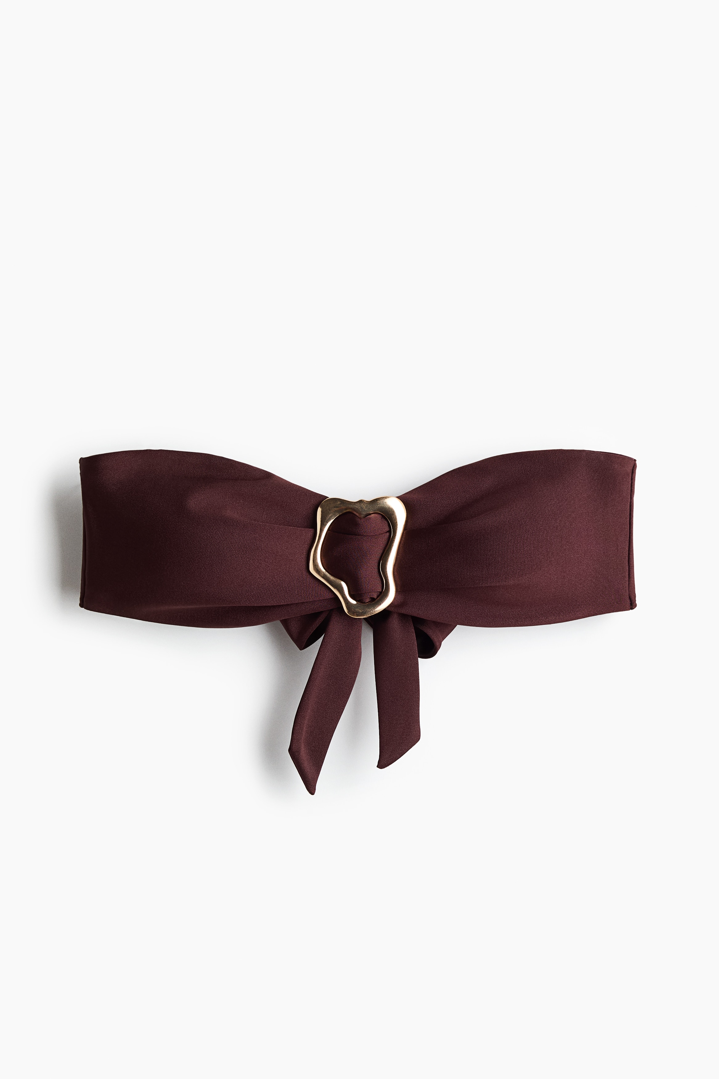 Padded-Cup Bandeau Bikini Top - Dark brown