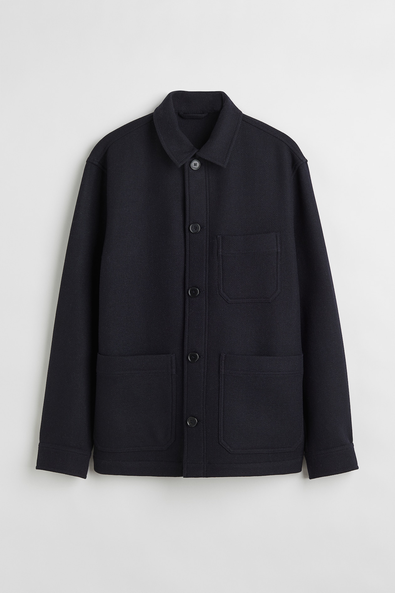 Wool-blend Shacket - Long sleeve - Navy blue - Men | H&M US