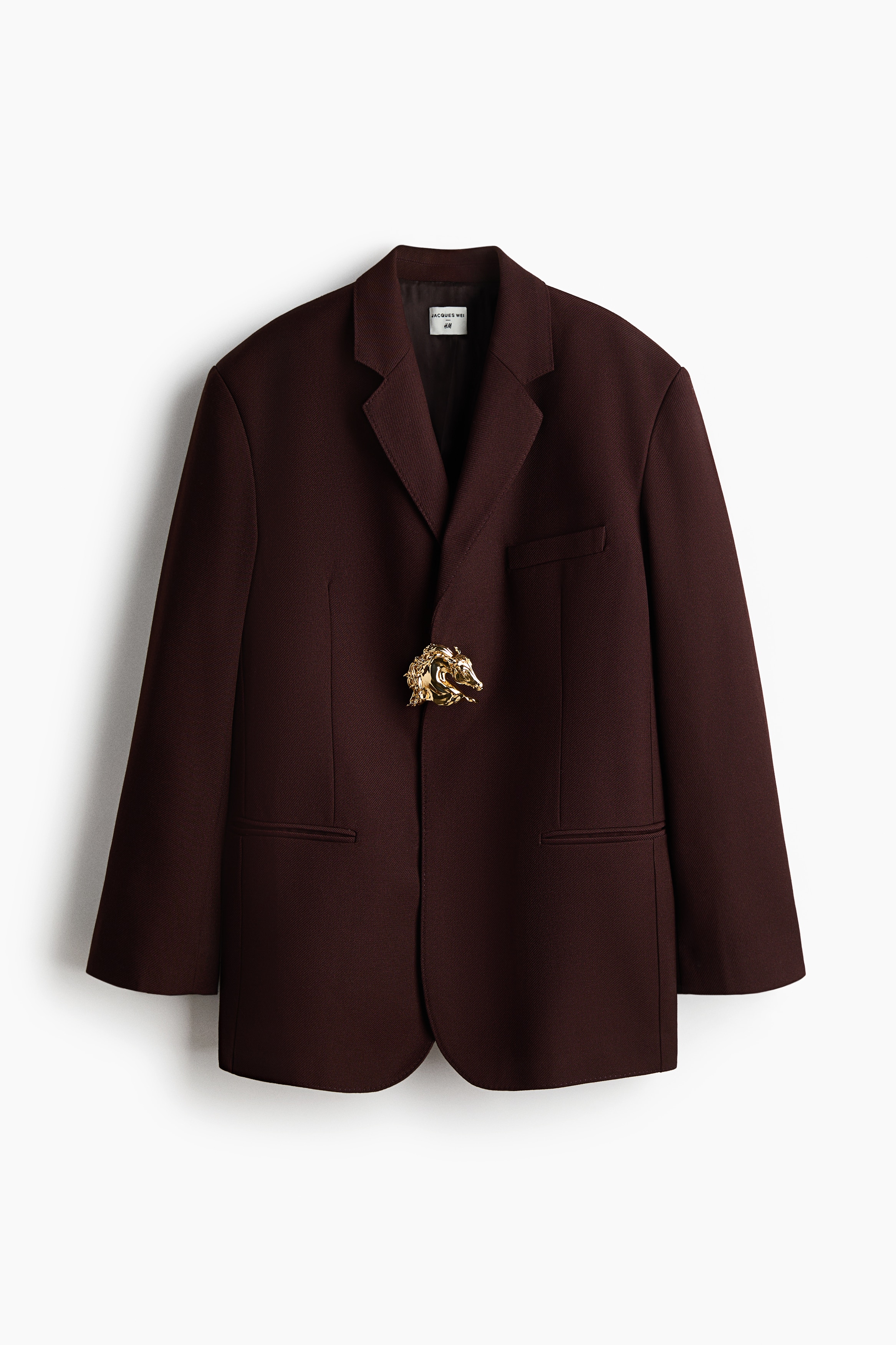 Wool-Blend Jacket - Burgundy/Gray melange