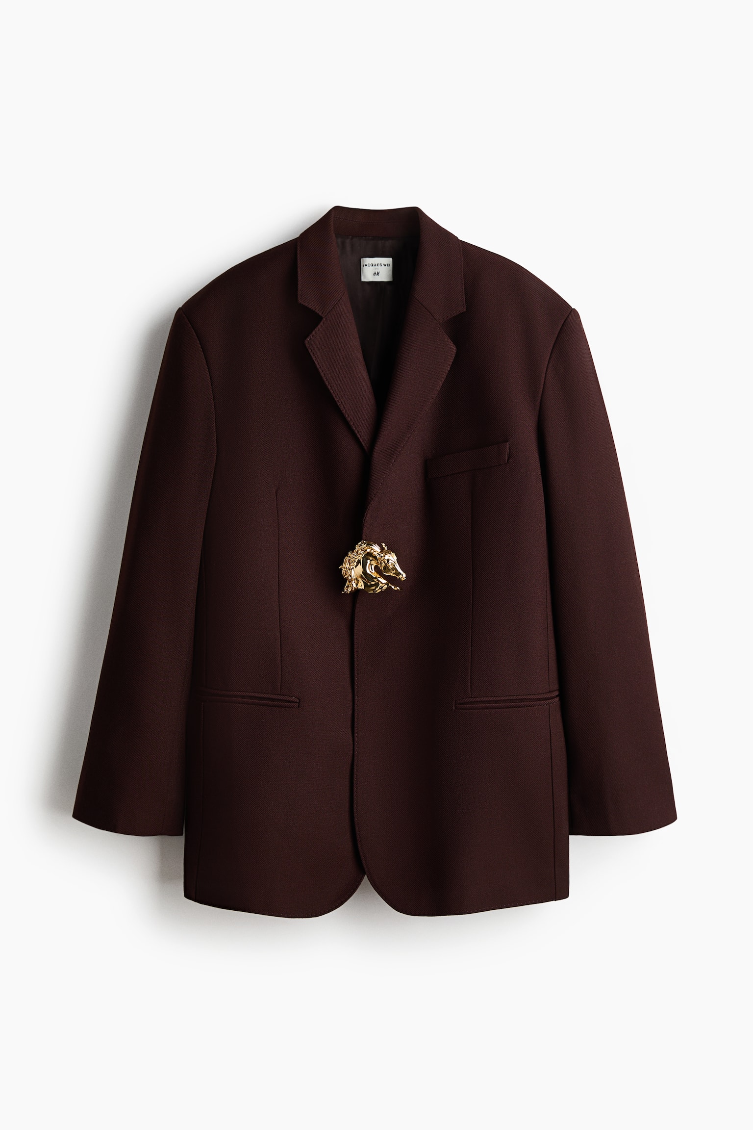 Wool-Blend Jacket - Burgundy/Gray melange - 1
