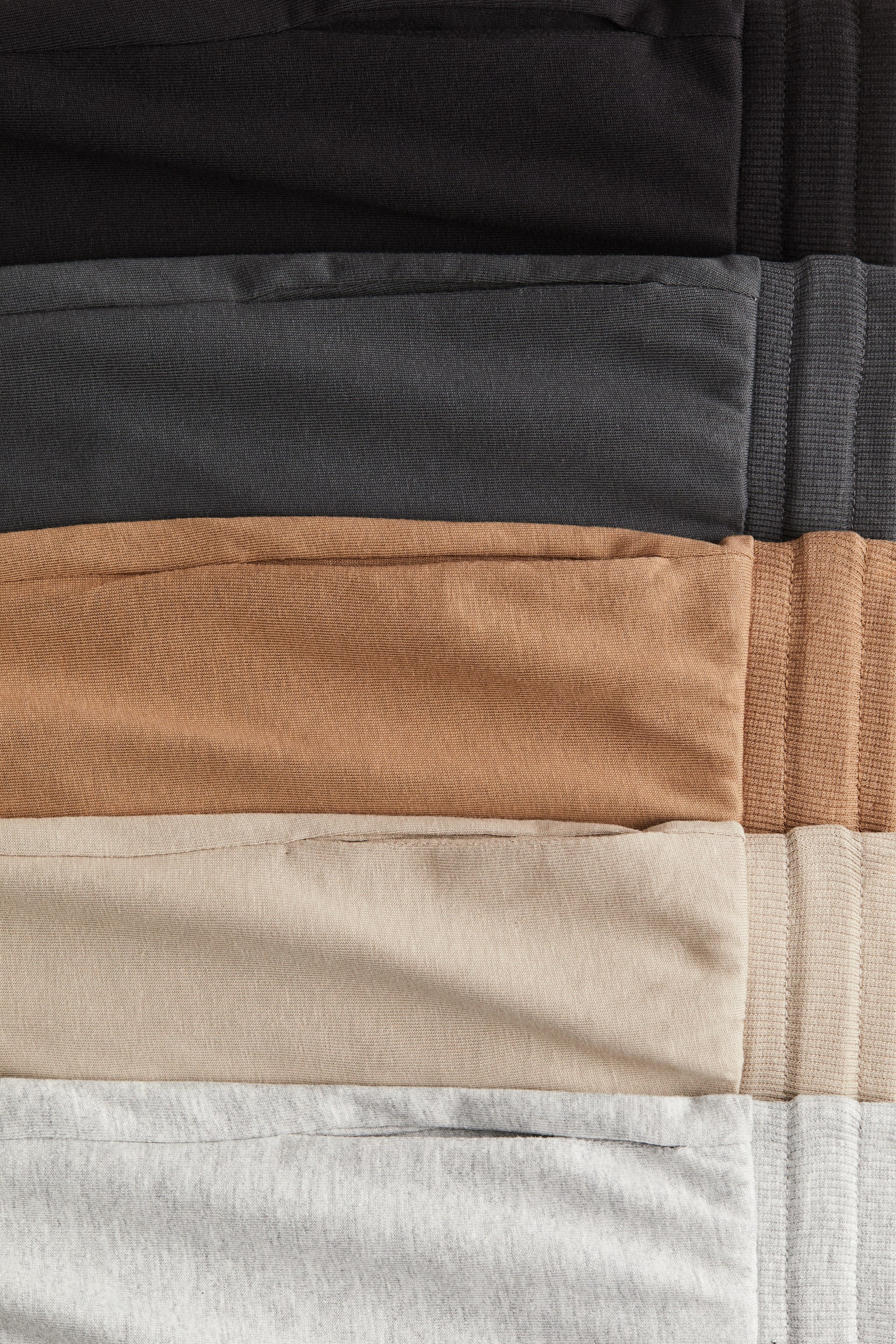 5-pack cotton joggers - Beige/Grey/Khaki green/Red/Grey/Blue - 2