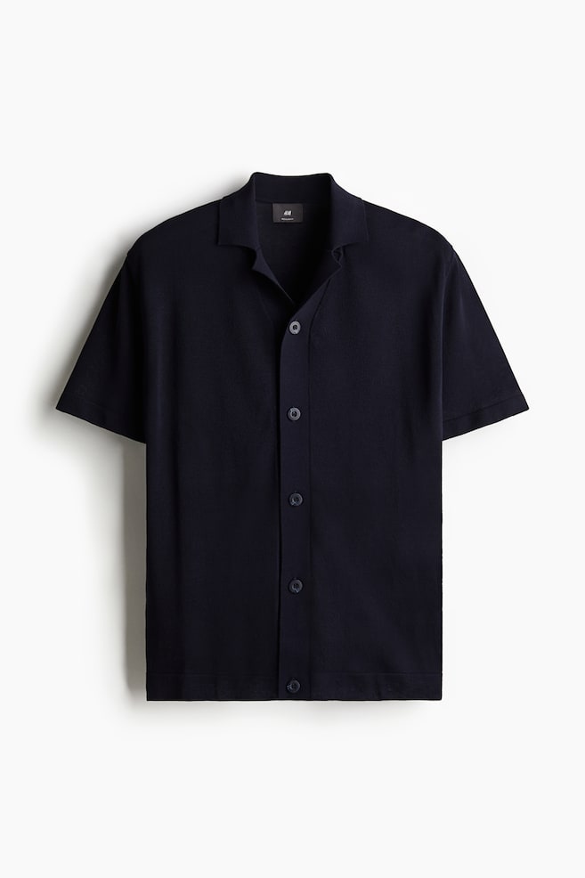 Camicia bowling Regular Fit in maglia - Blu navy - 1