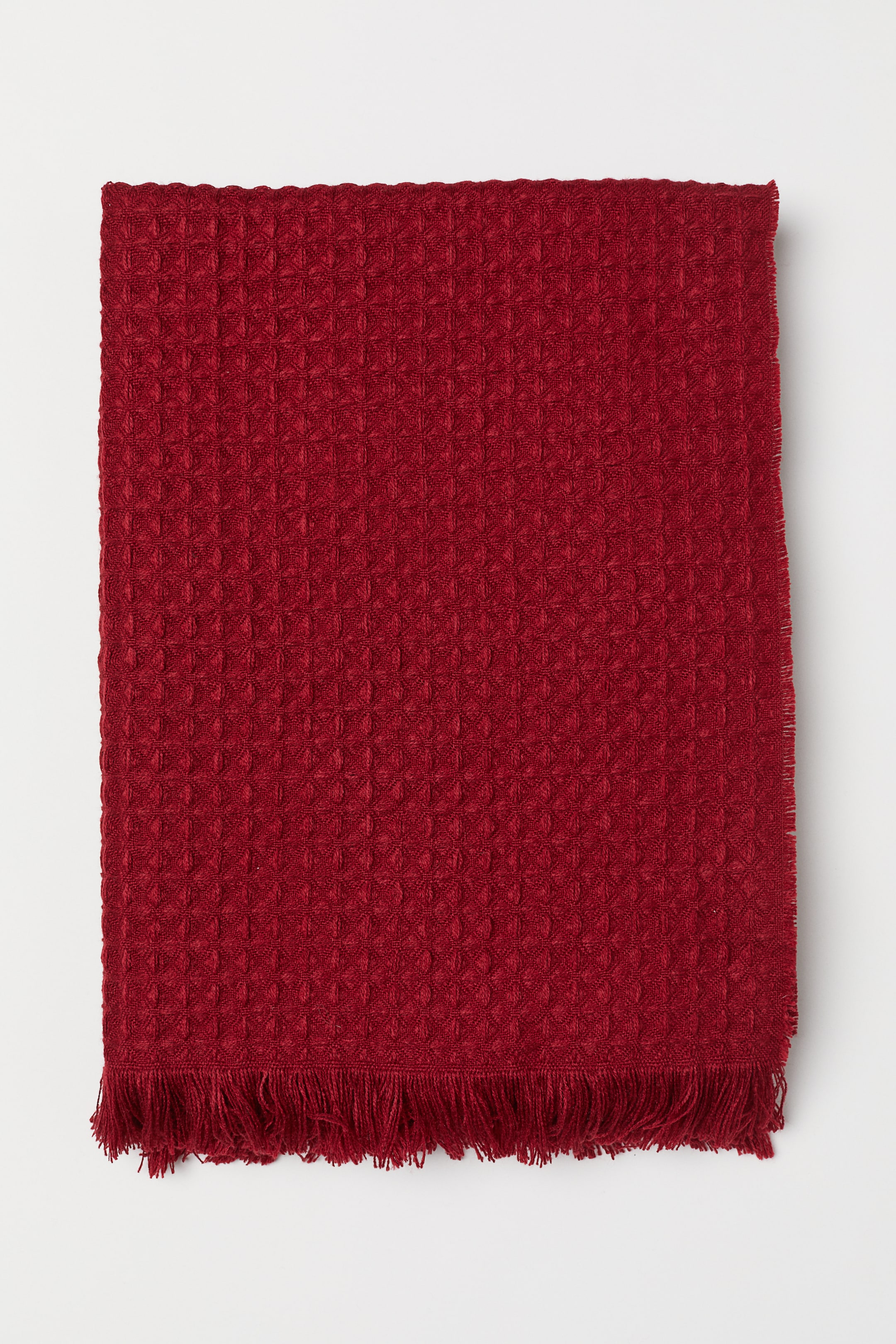 View larger image: Waffled blanket - Dark red - Home All | H&M IE 1
