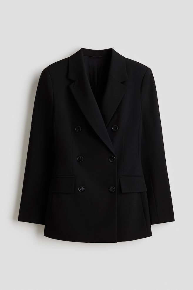 Blazer Wrinkle-resistant à fermeture croisée - Noir/Marron foncé - 1