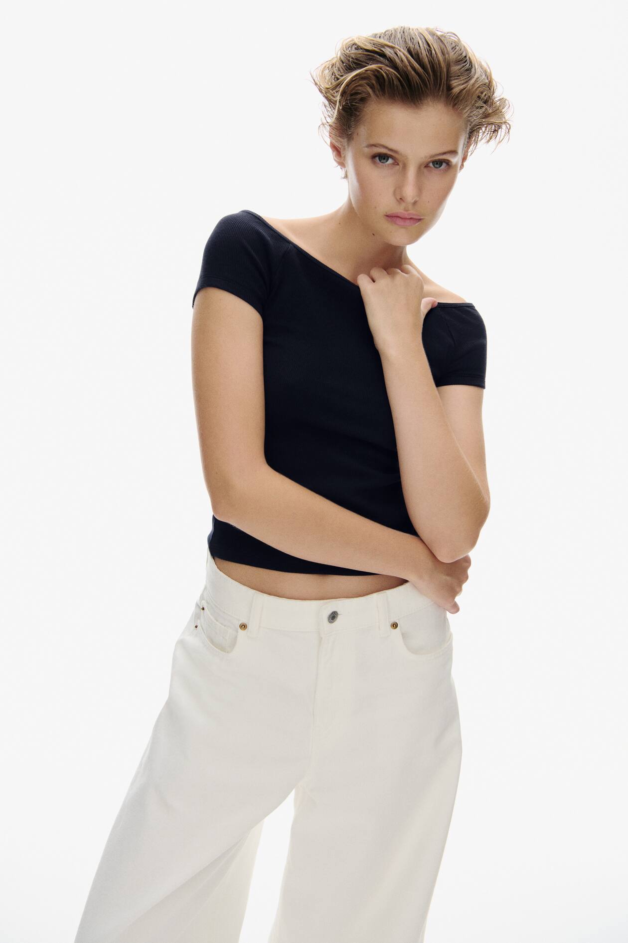 Ribbed Off-the-Shoulder Top - image 3