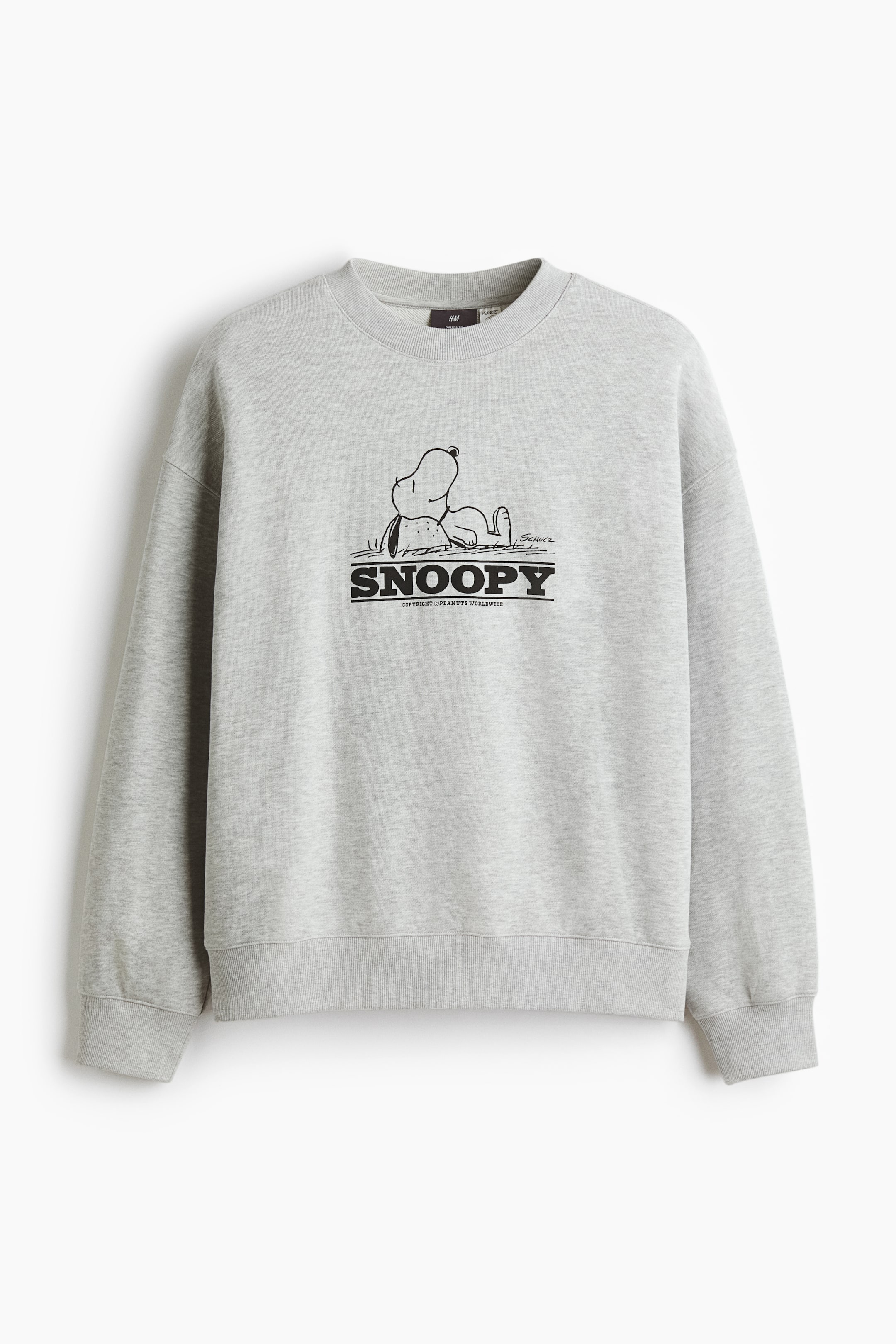 View larger image: Oversized Fit Printed sweatshirt - Grey marl/Snoopy - Men | H&M IN 5