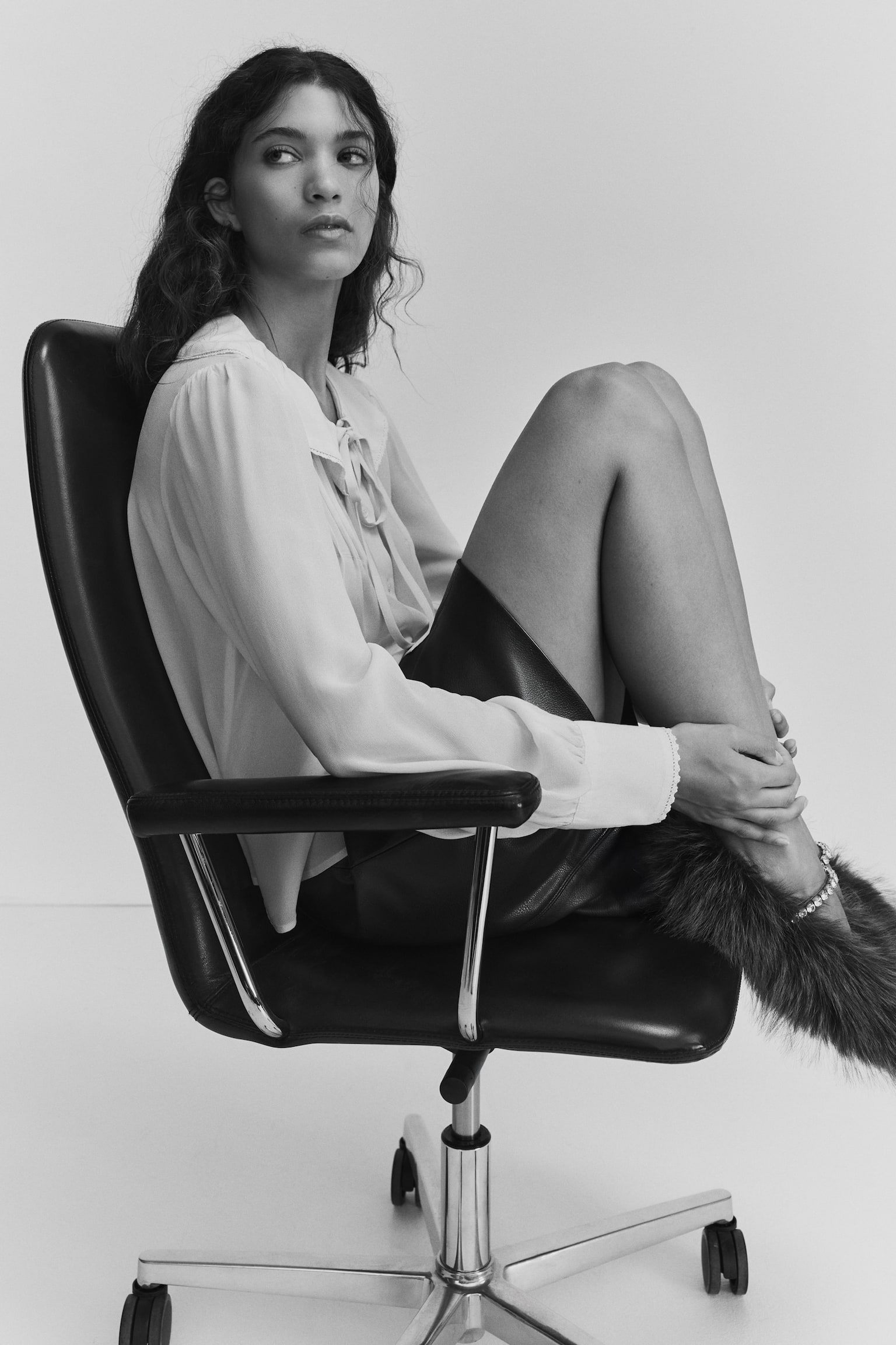 Collared viscose blouse - Cream - 1