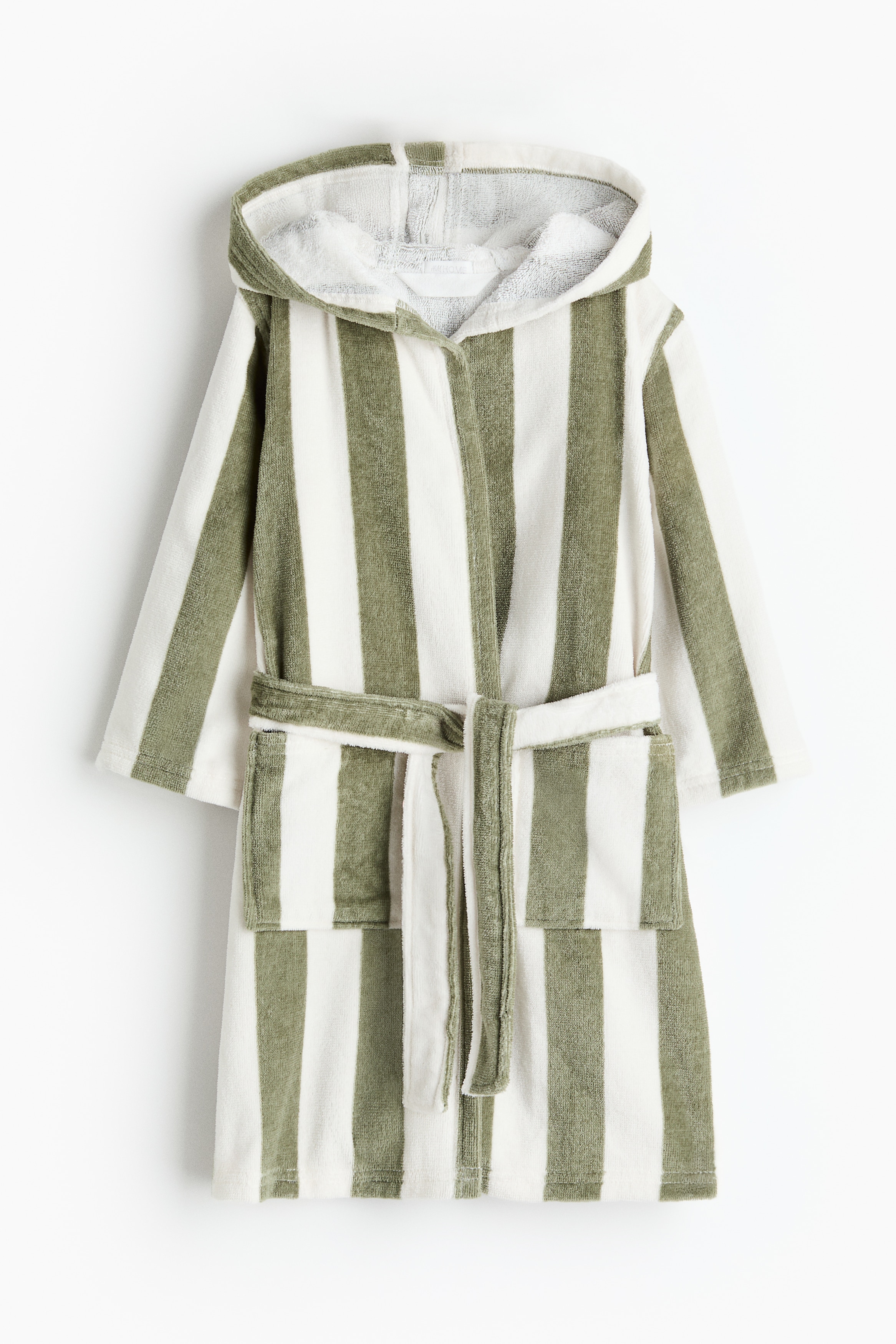 Morgenkåpe i bomullsfrotté - Grønn/Hvit stripet/Lys rosa/Hvit stripet/Lys beige/Stripet