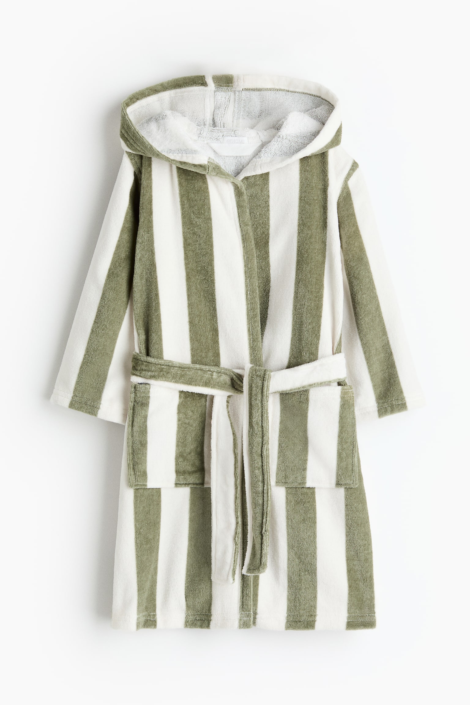 Cotton terry dressing gown - Green/White striped/Light pink/White striped/Light beige/Striped - 1