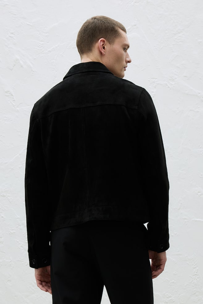 Slim Fit Suede jacket - Black - 8