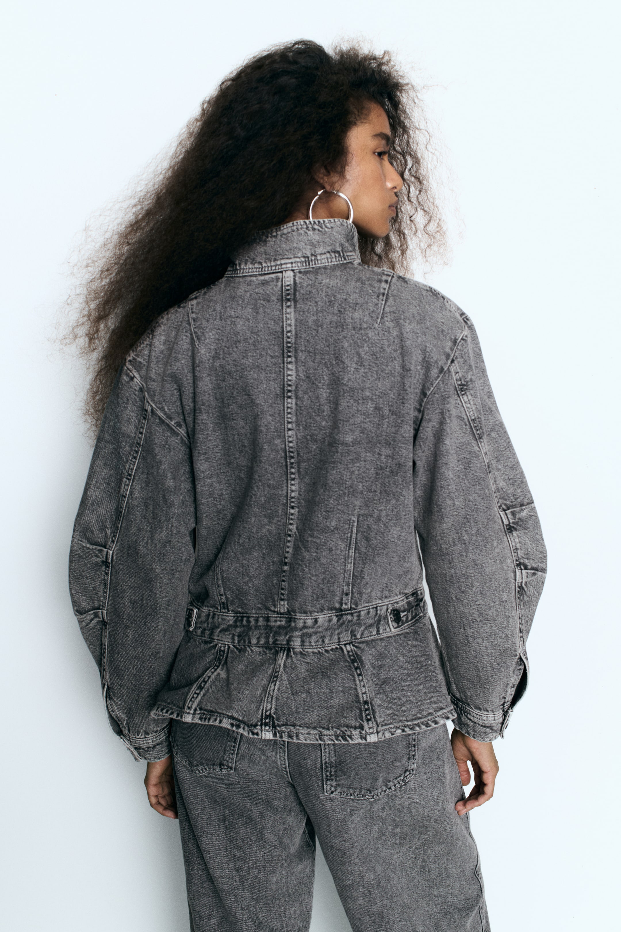 Denim Peplum Shirt