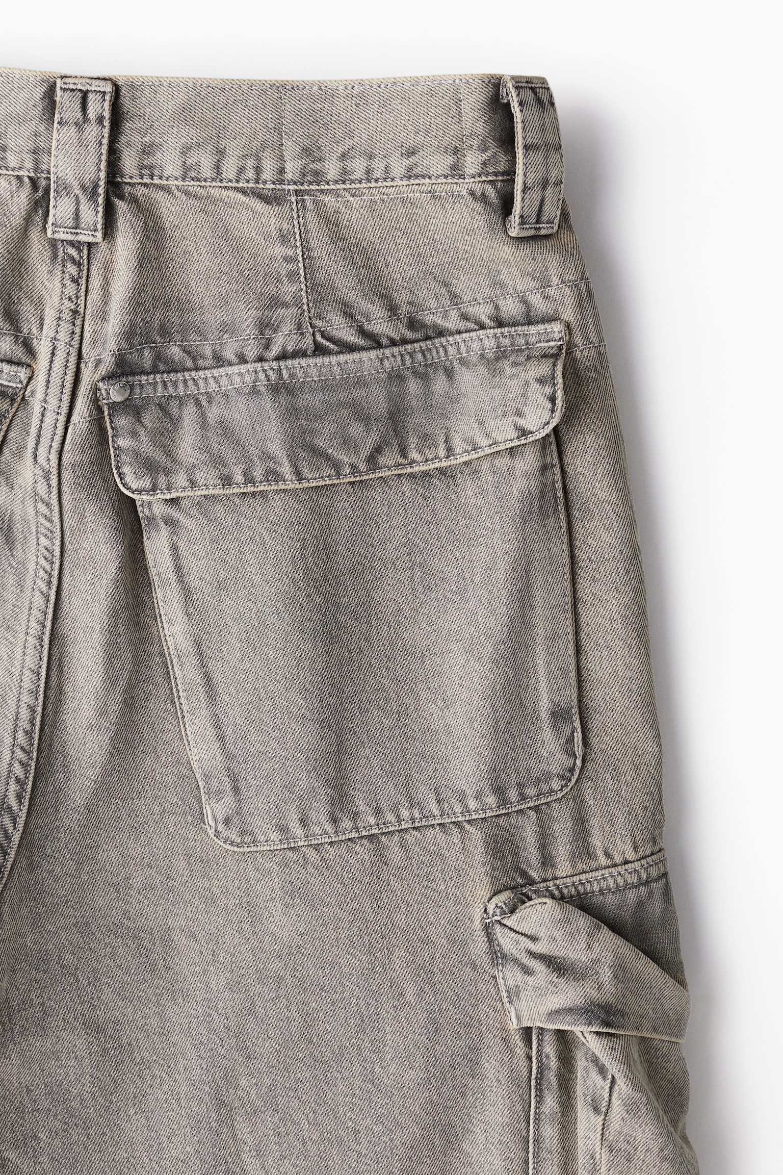 Baggy Cargo Jeans - Beige denim/Noir denim - 7