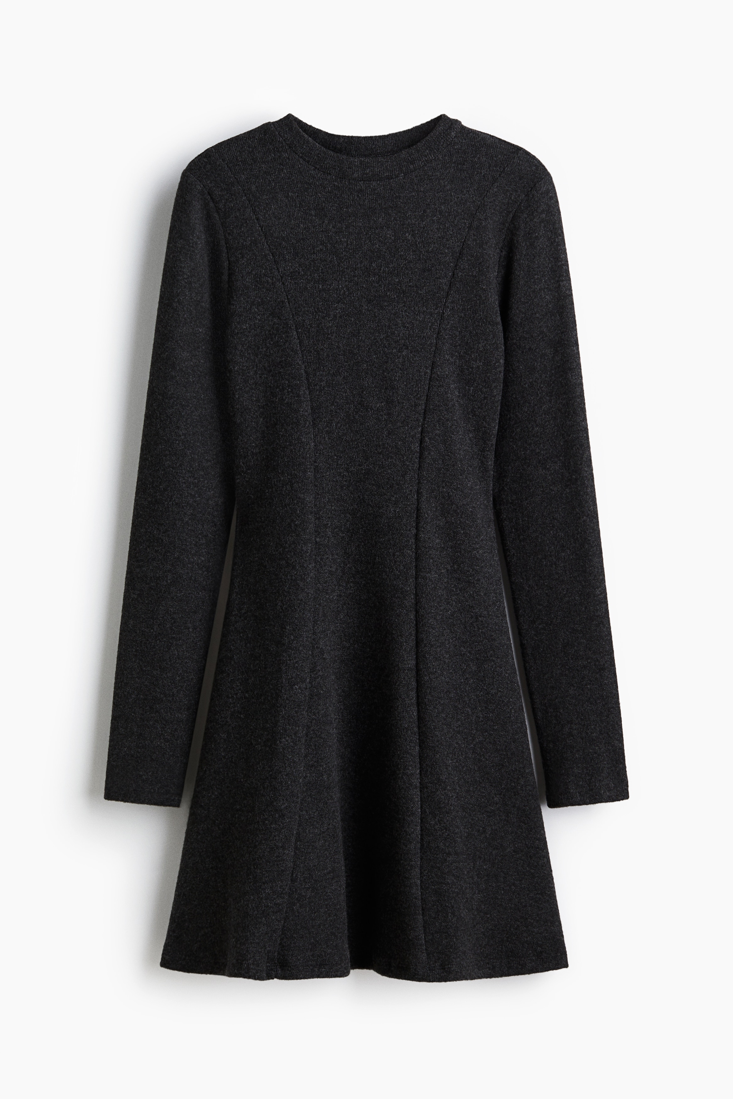 Knit Mini Dress - Dark gray melange/Taupe melange/Dark brown melange
