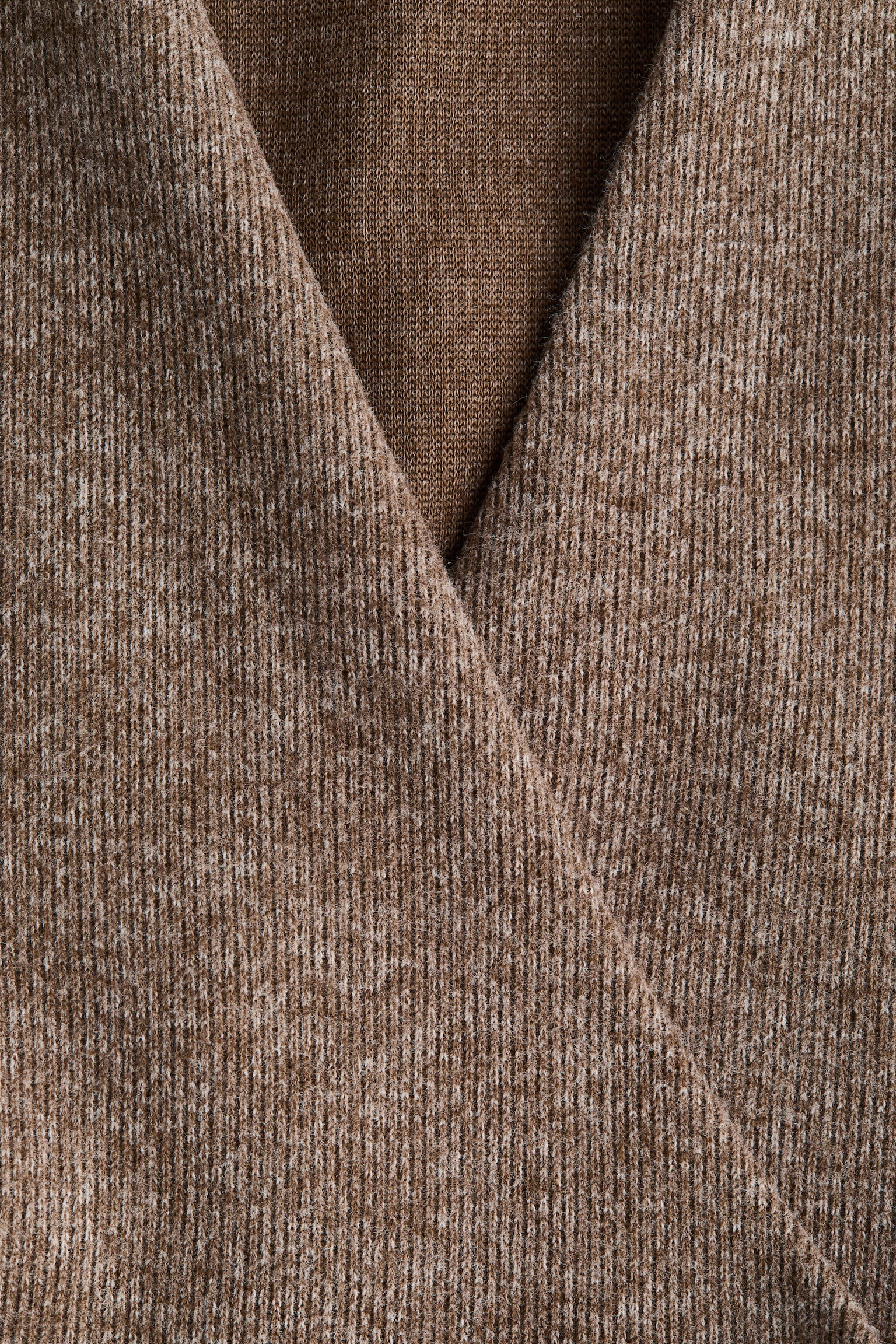Wrap cardigan - Marrone mélange/Beige mélange/Dark grey marl - 2