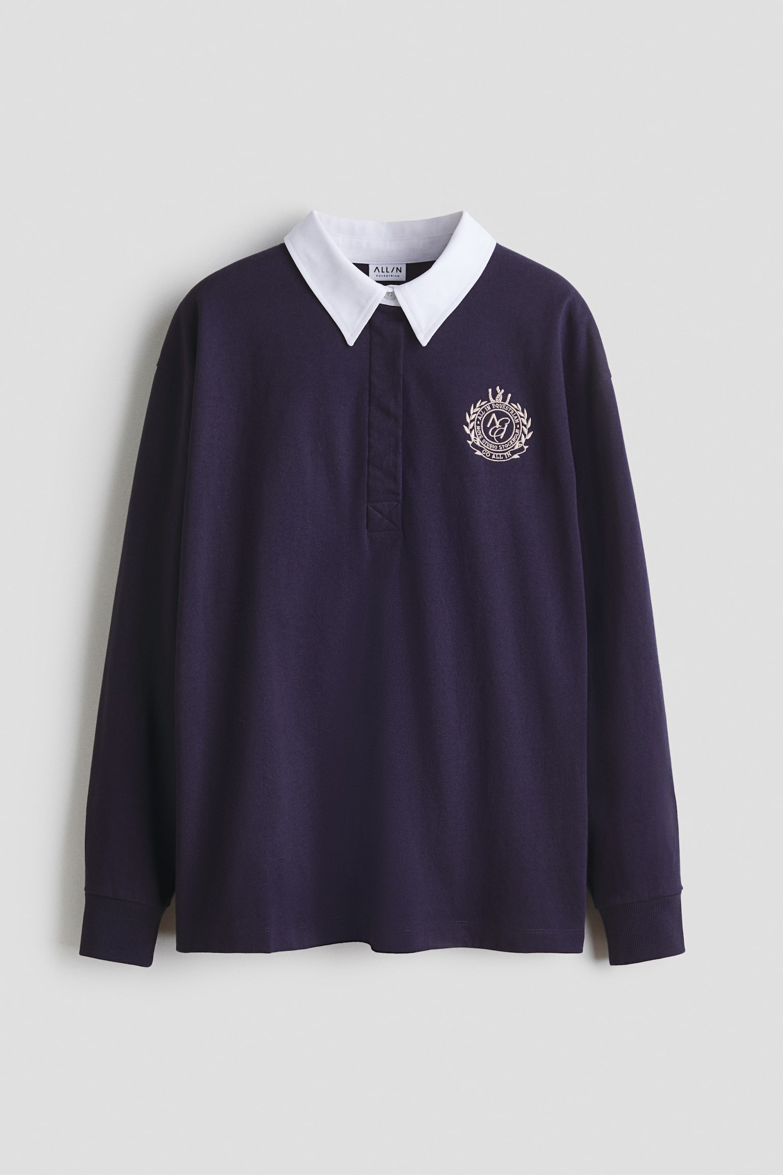 Regular Fit Cotton rugby shirt - Dark blue/All In Equestrian - 2