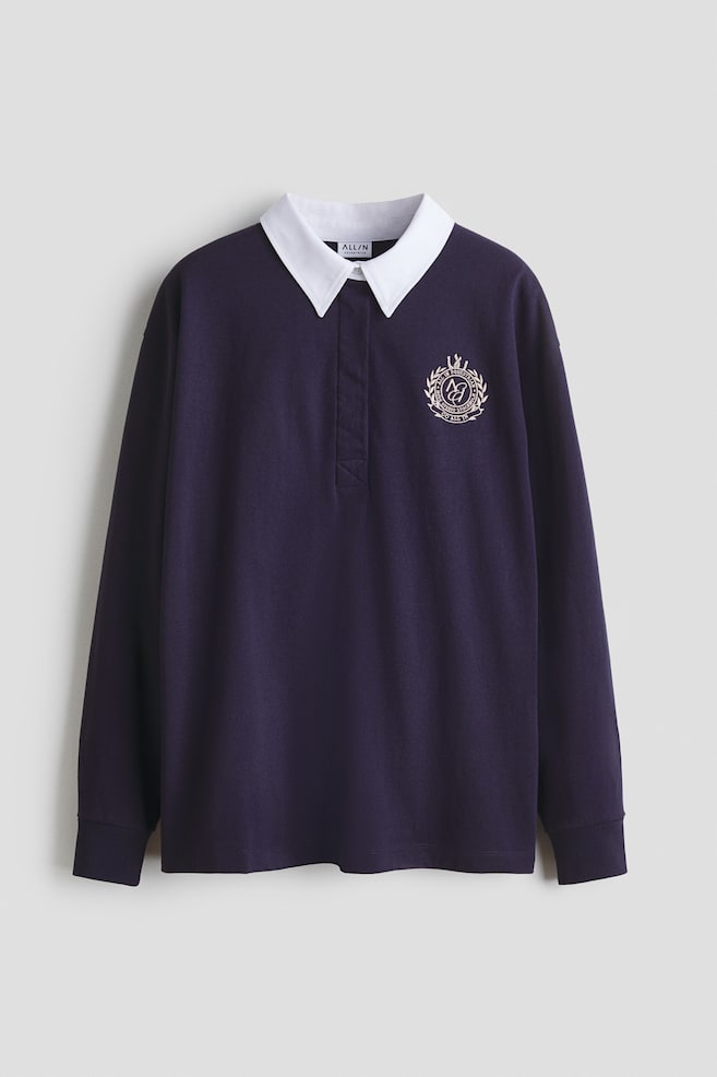 Regular Fit Cotton rugby shirt - Dark blue/All In Equestrian - 1