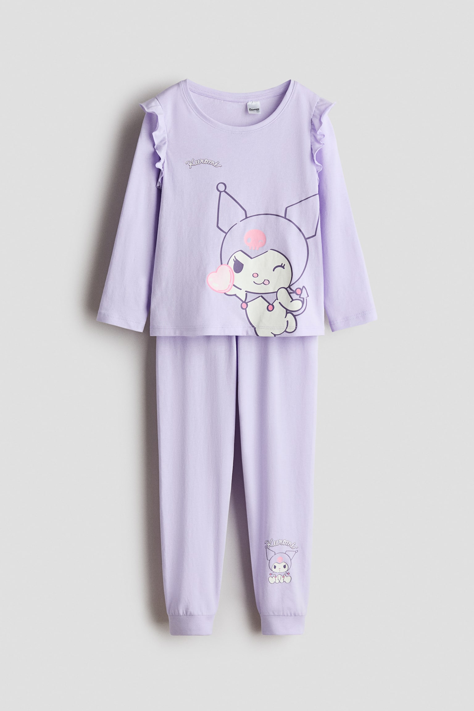 Print-motif cotton pyjamas - Purple/Kuromi/Light blue/Cinnamoroll