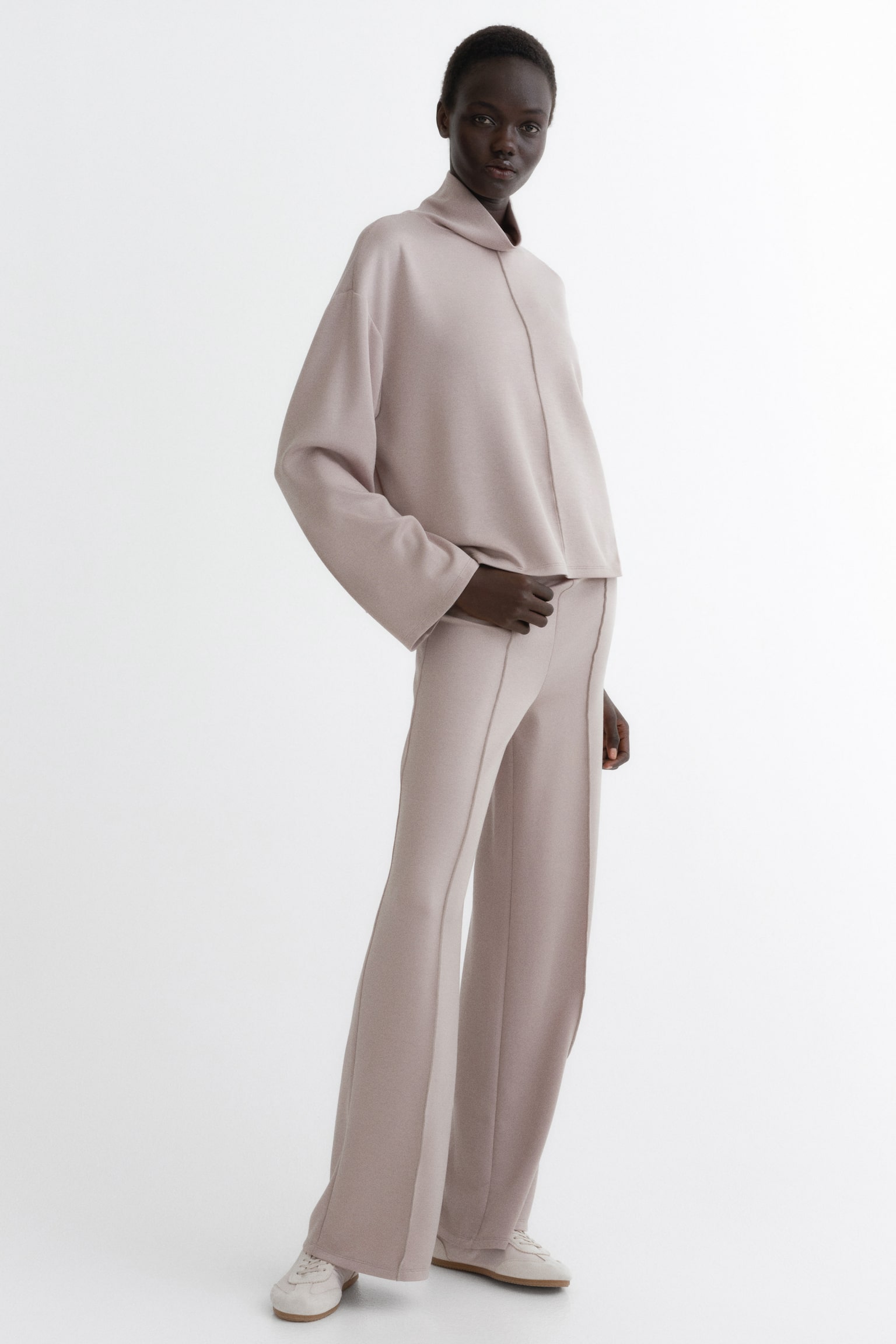 2-piece top and trousers set - Light mole/Navy blue - 1