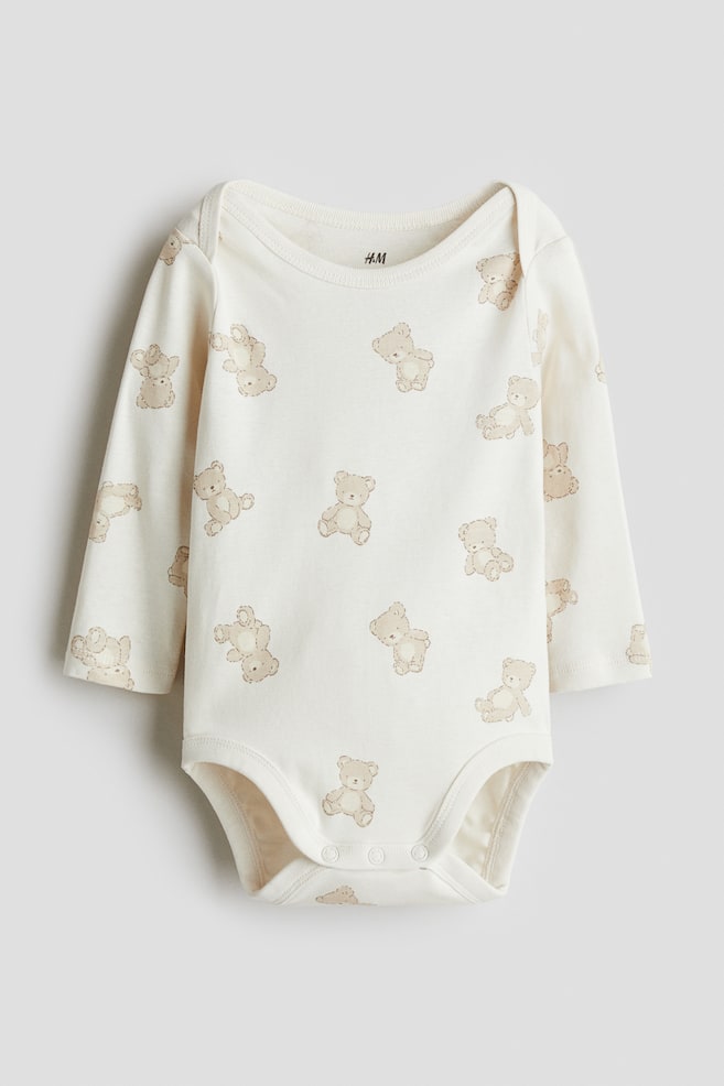 Body con cuello americano - White/Teddy bears/Beige claro/Floral/Gris oscuro/Play every day/Azul empolvado claro/Trenes/Rosa claro/Lazos/Rojo/Navidad/Crema/Floral - 1