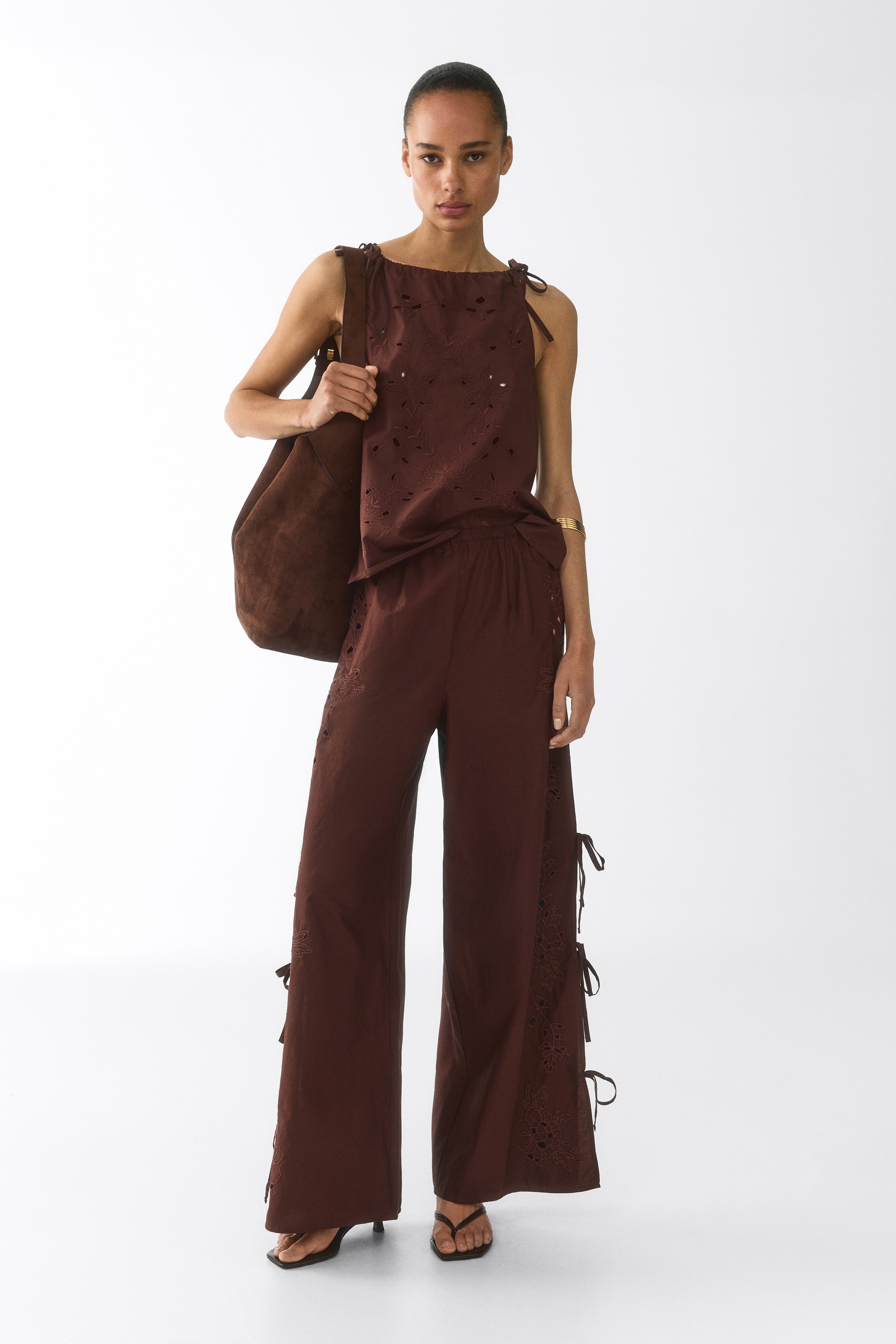 Eyelet-Embroidered Tie-Detail Pants from H&M - $49.99