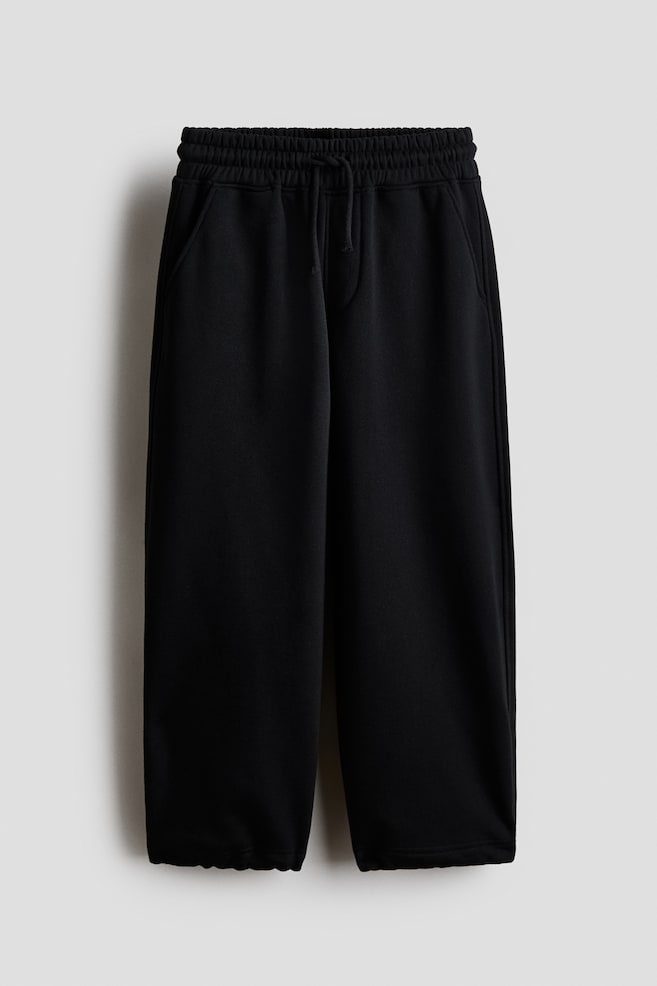 Joggpants mit Balloon Leg - Schwarz/Hellgraumeliert - 1
