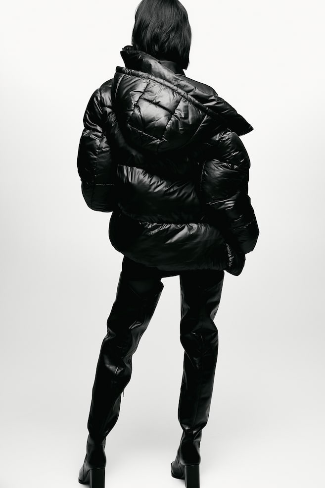 Hooded puffer jacket - Black - 6