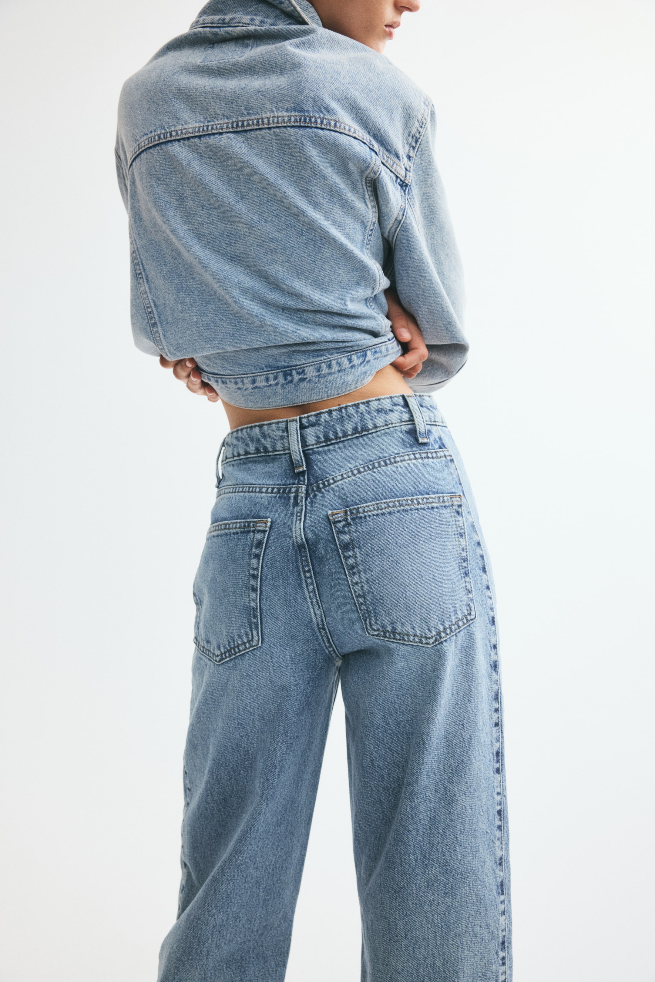 High-Waist Barrel Ankle Jeans