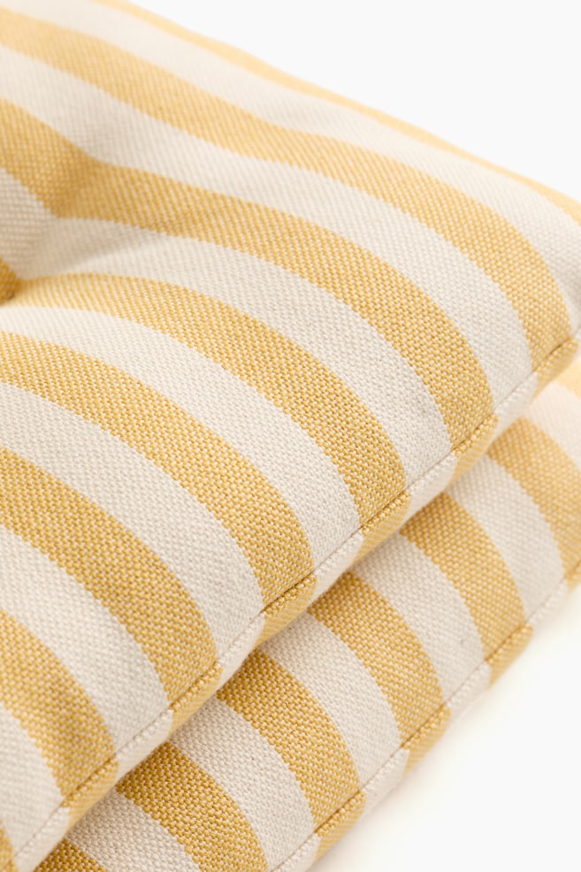 2-pack outdoor seat cushions-Yellow/Striped - 3