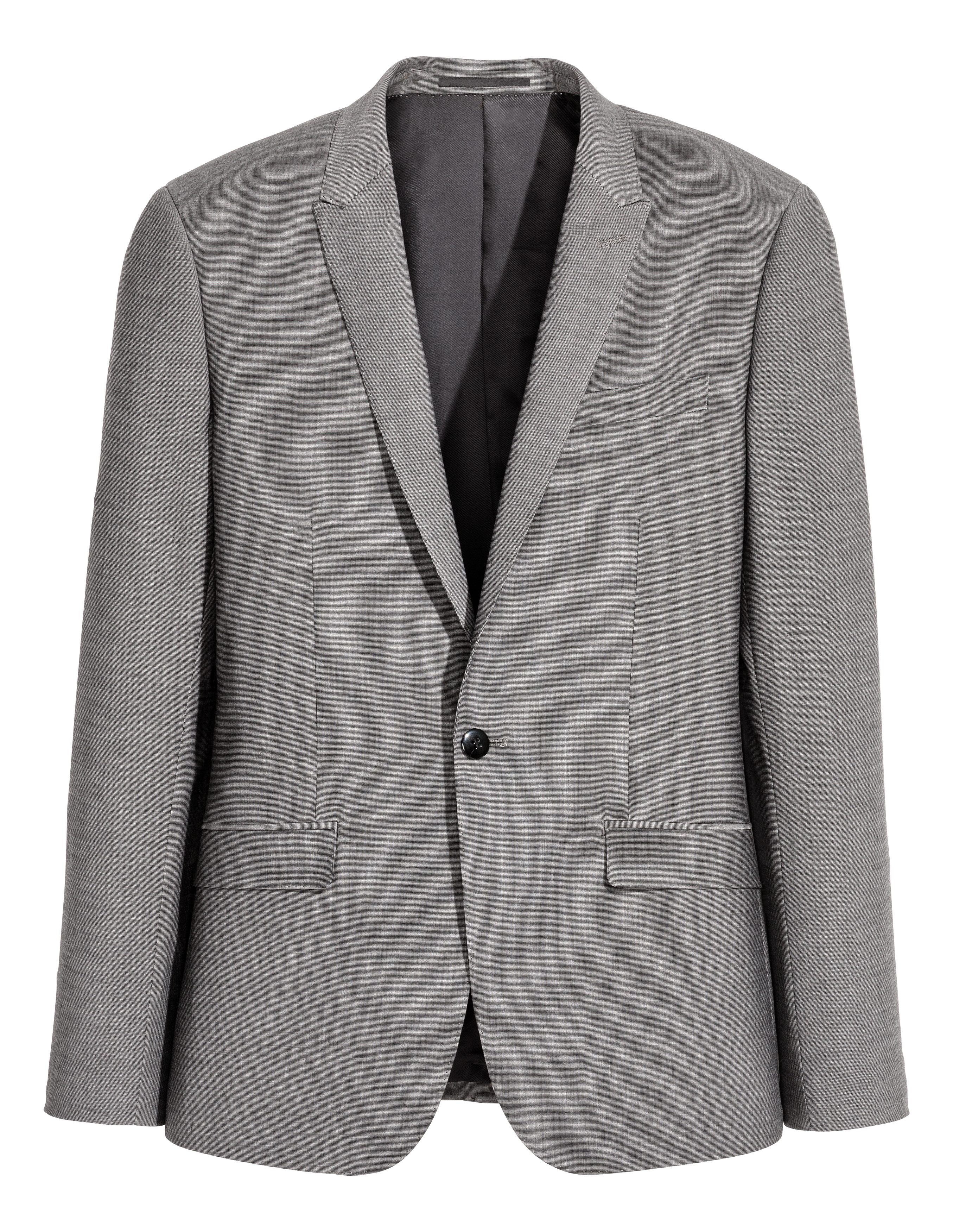 スキニーフィットジャケット - ブラック／ホワイトメランジ - Men | H&M JP