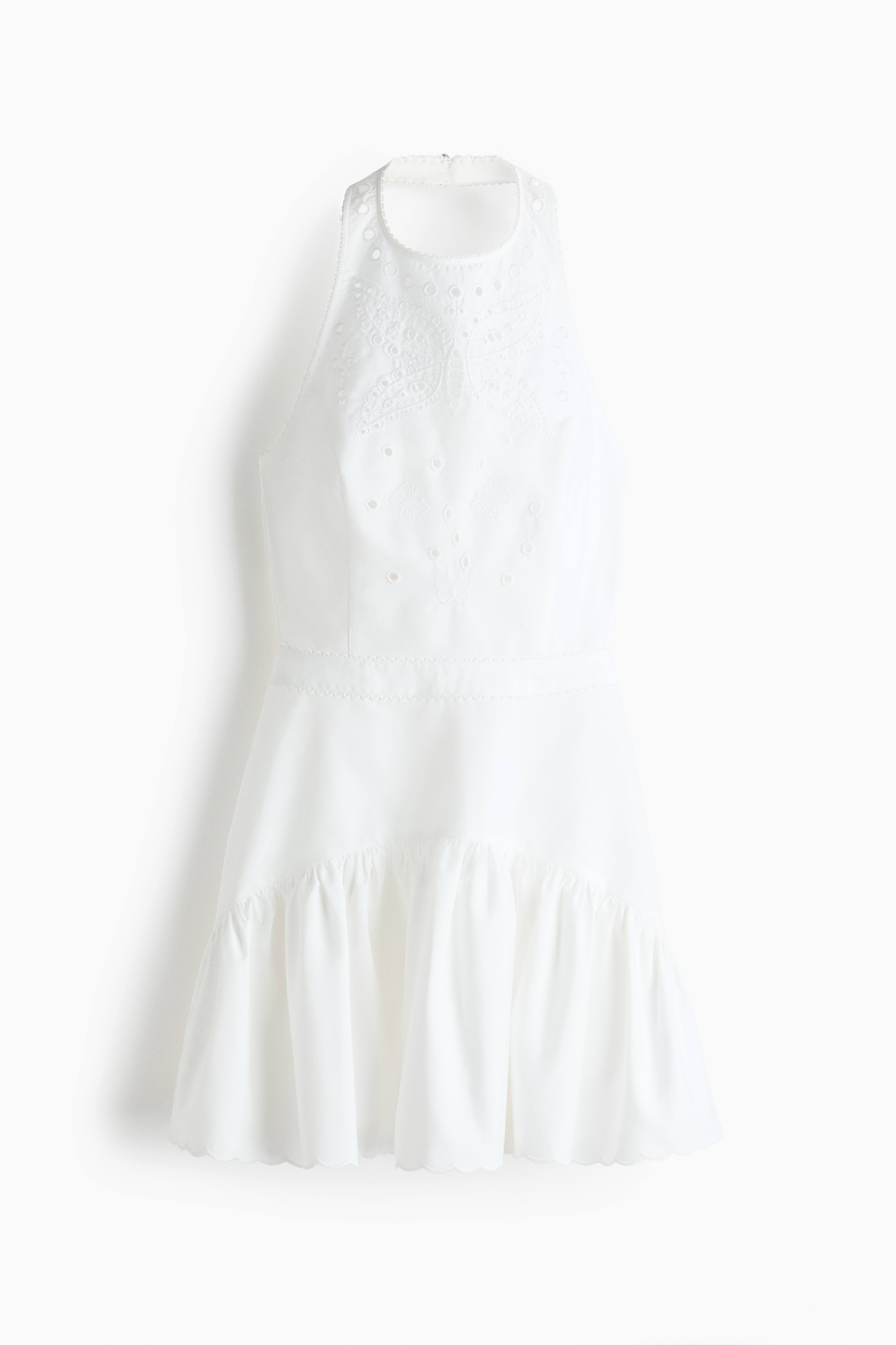 Halterneck Dress with Eyelet Embroidery