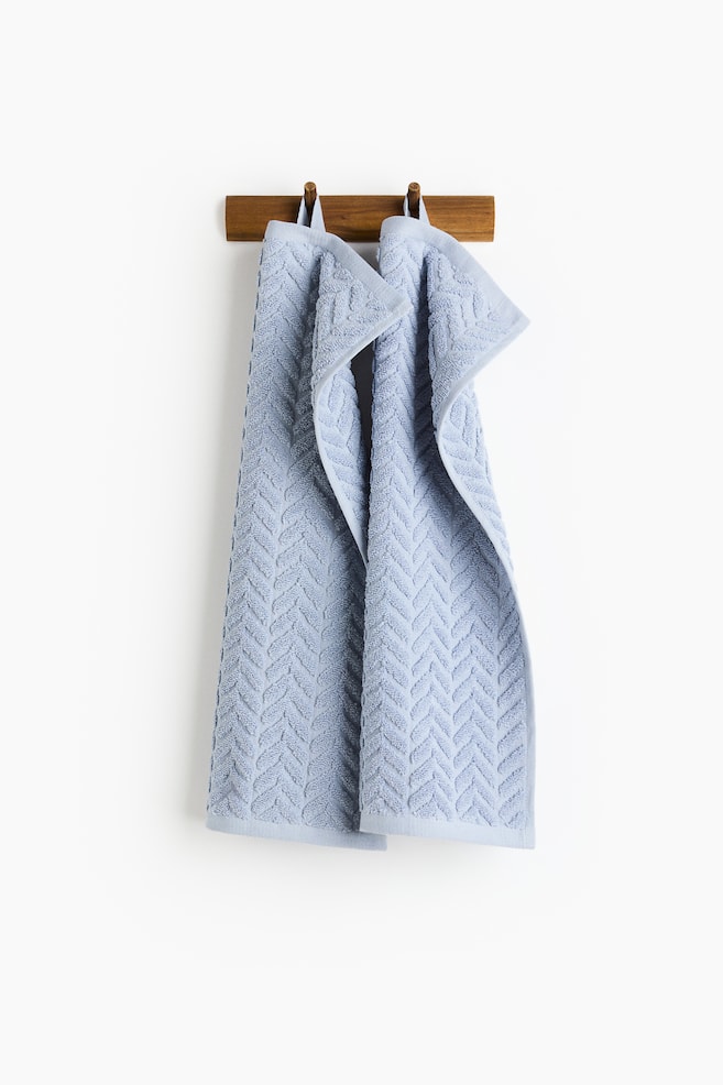2-Pack Textured Guest Towels - Light dusty blue/Cream/Light taupe/Taupe - 1