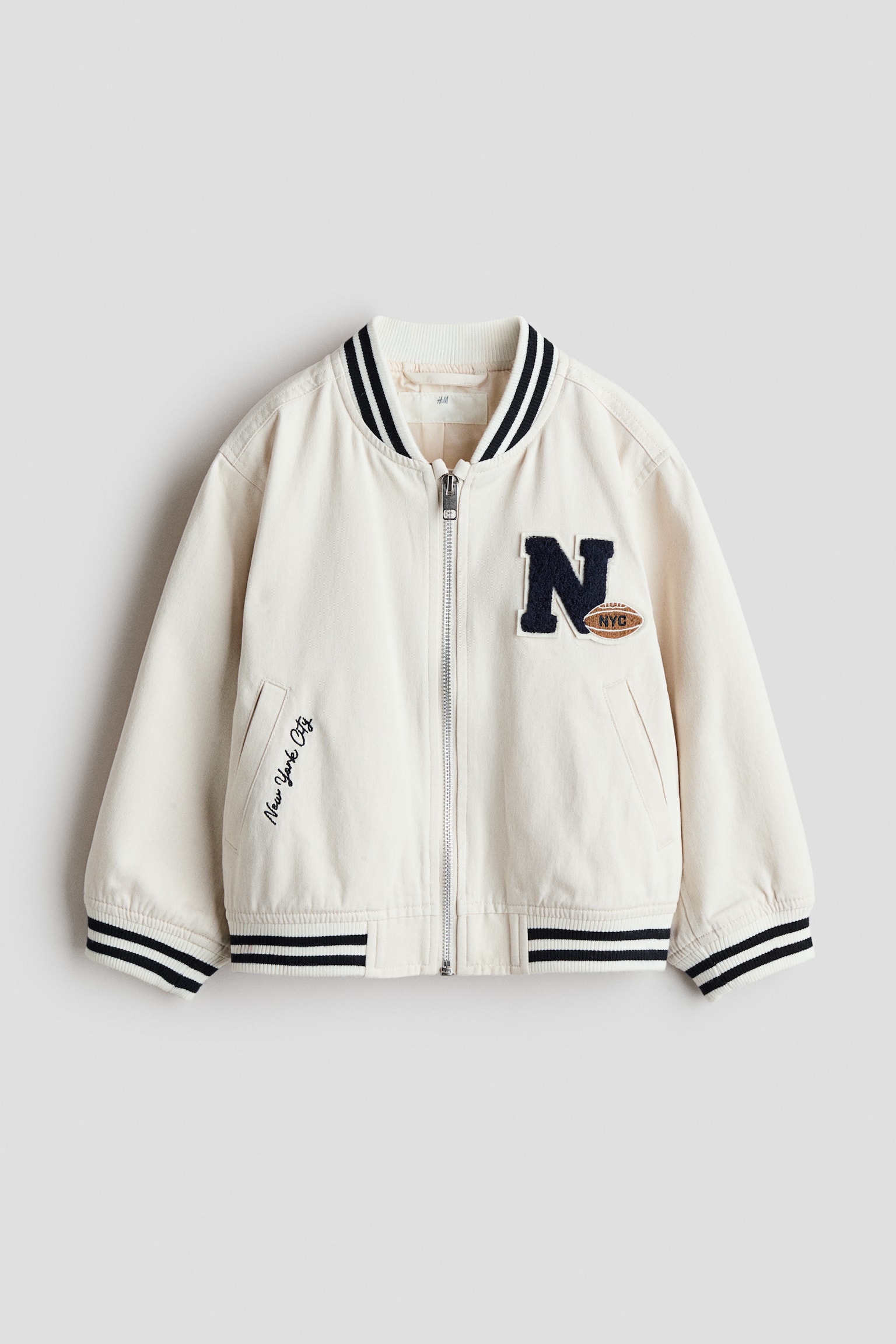 Cotton baseball jacket - Cream/New York City - 1
