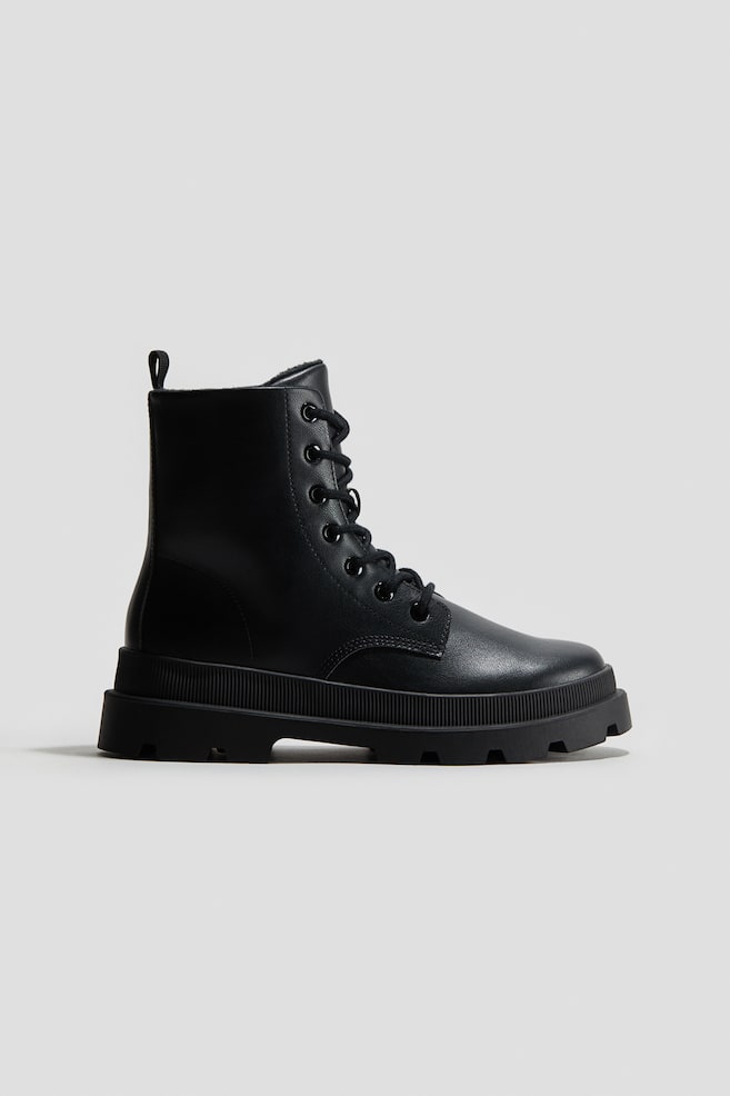 Bottines Chunky à lacets - Noir - 1