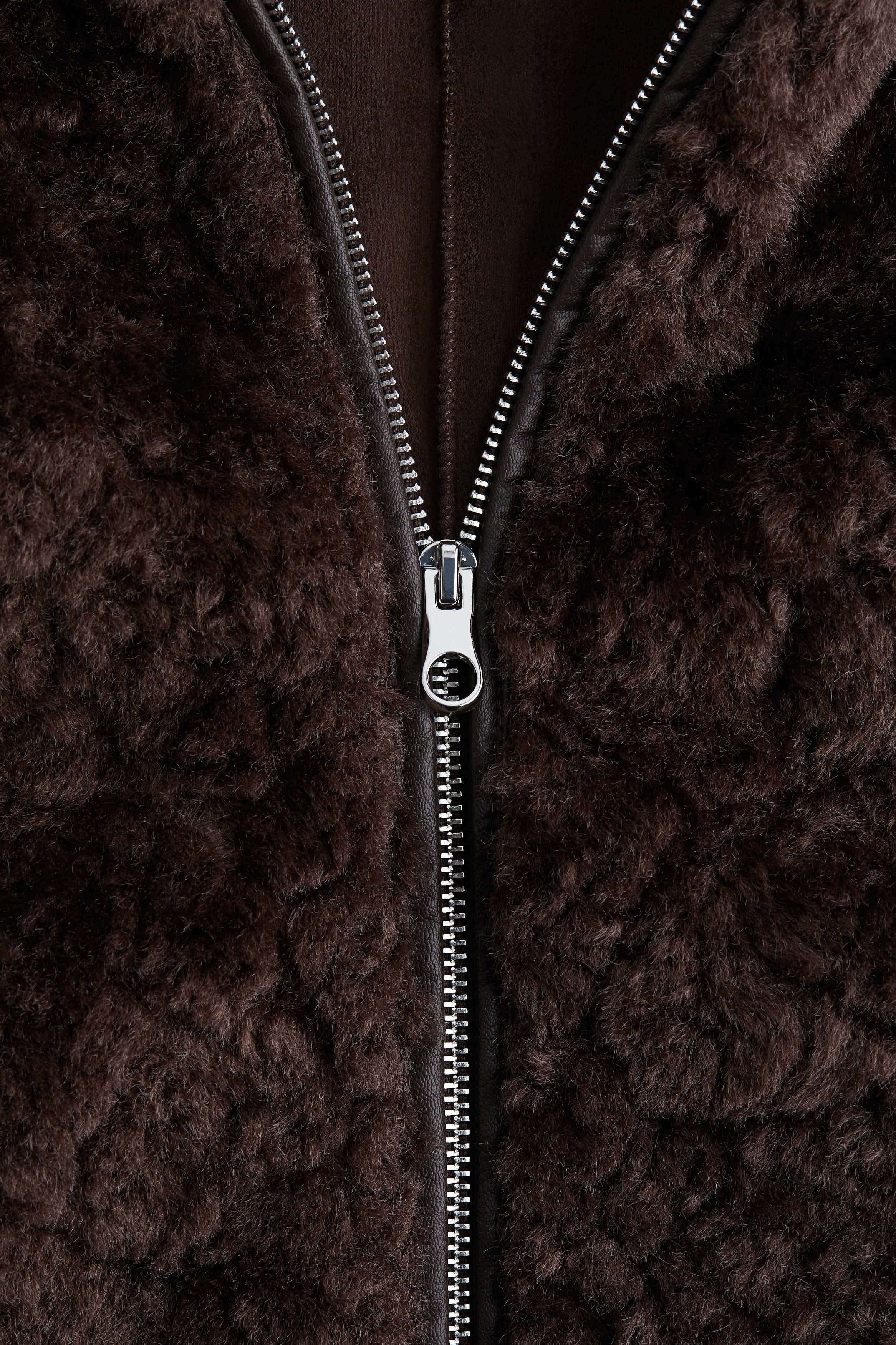 Hooded teddy jacket