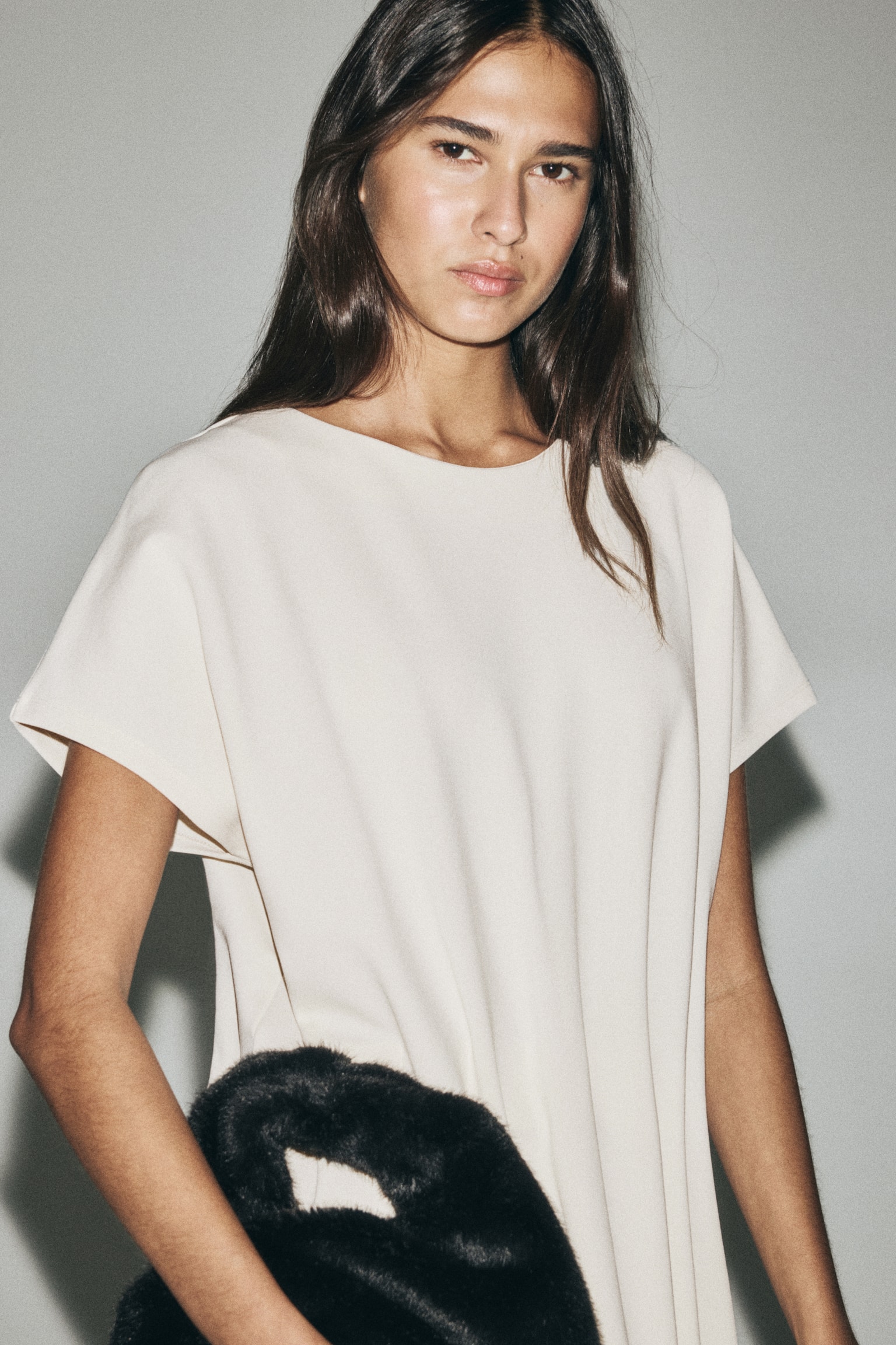 Waisted jersey dress - Cream - 6