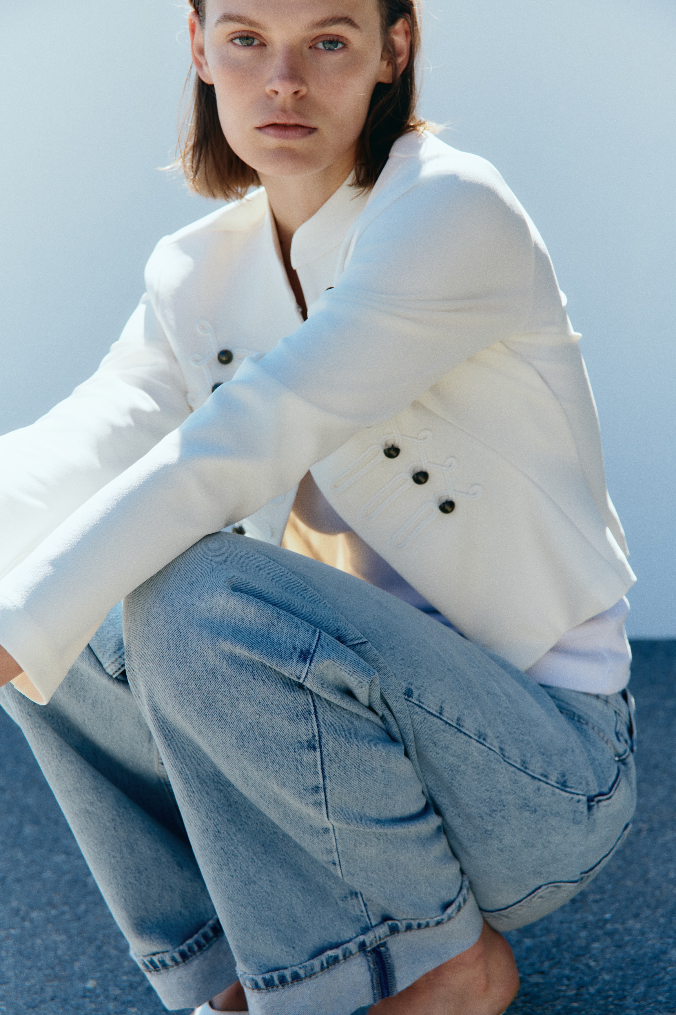 Baggy Regular Waist Jeans - Light denim blue
