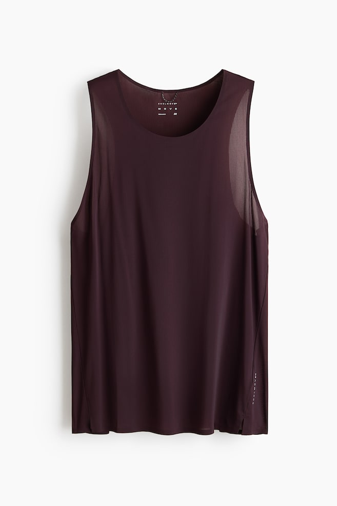 Cooling Lightweight Running Tank Top - Chocolate plum/White/Dark gray/White - 1