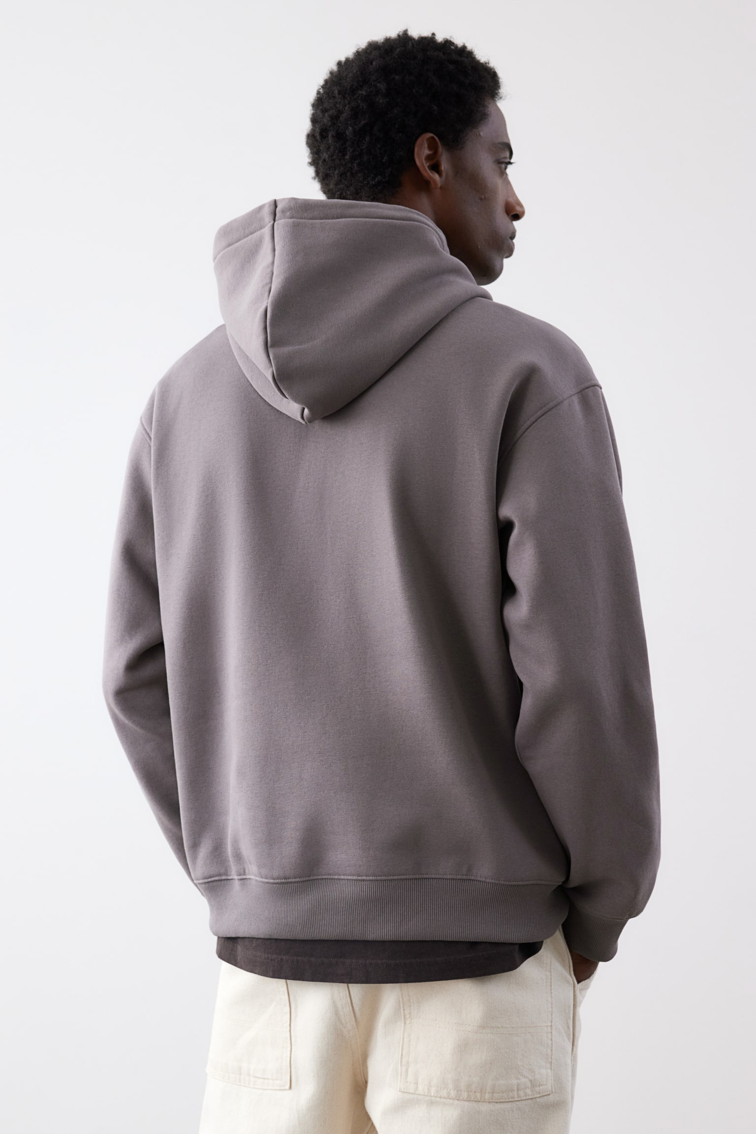 Loose Fit Hoodie - Dark greige/Black/Light grey marl/Navy blue/Forest green/Light beige/Dark brown/Black/Light beige/Pistachio green/White/White/Burgundy/Green/Light brown/Light purple - 5